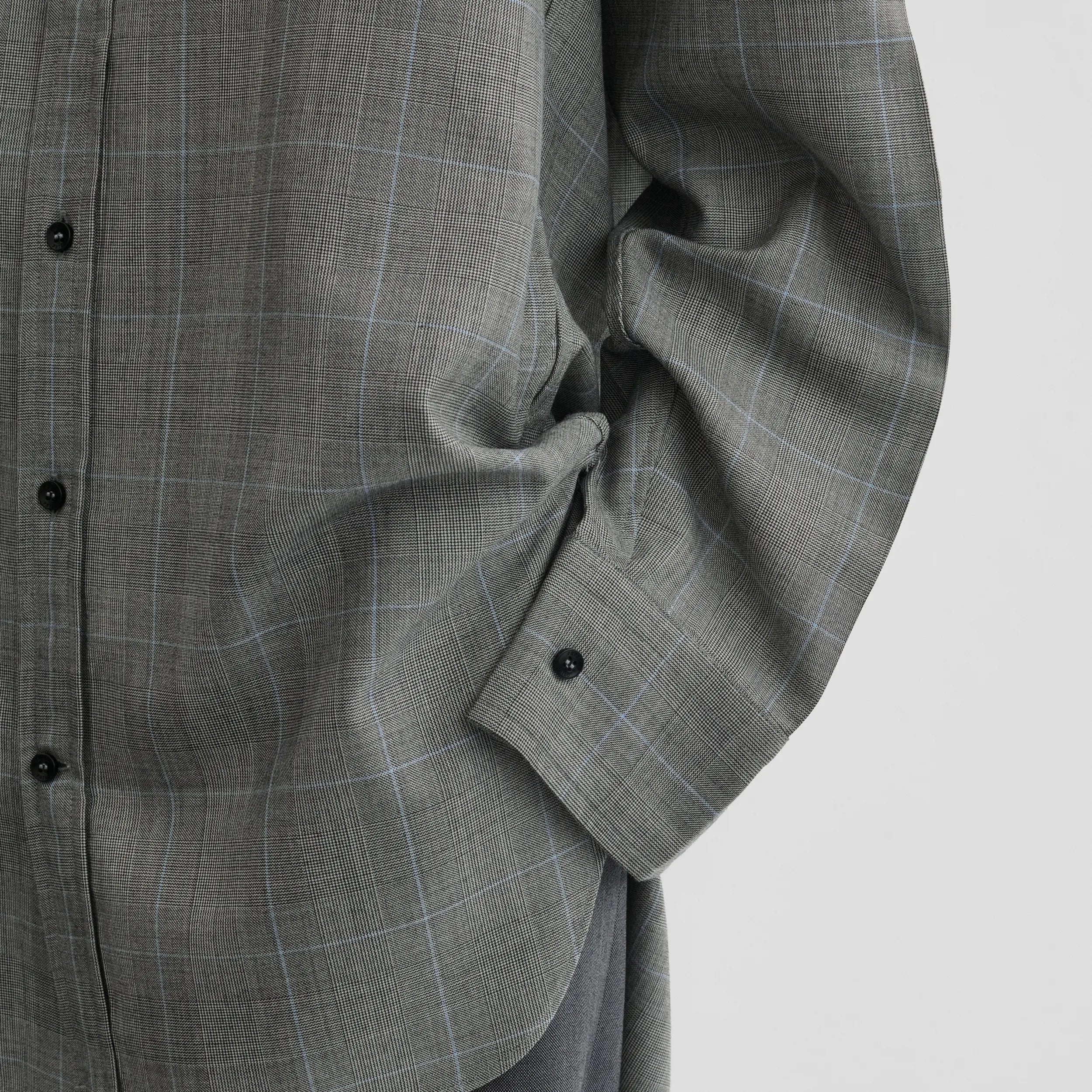 ELONGATED SHIRT | black-blue wool