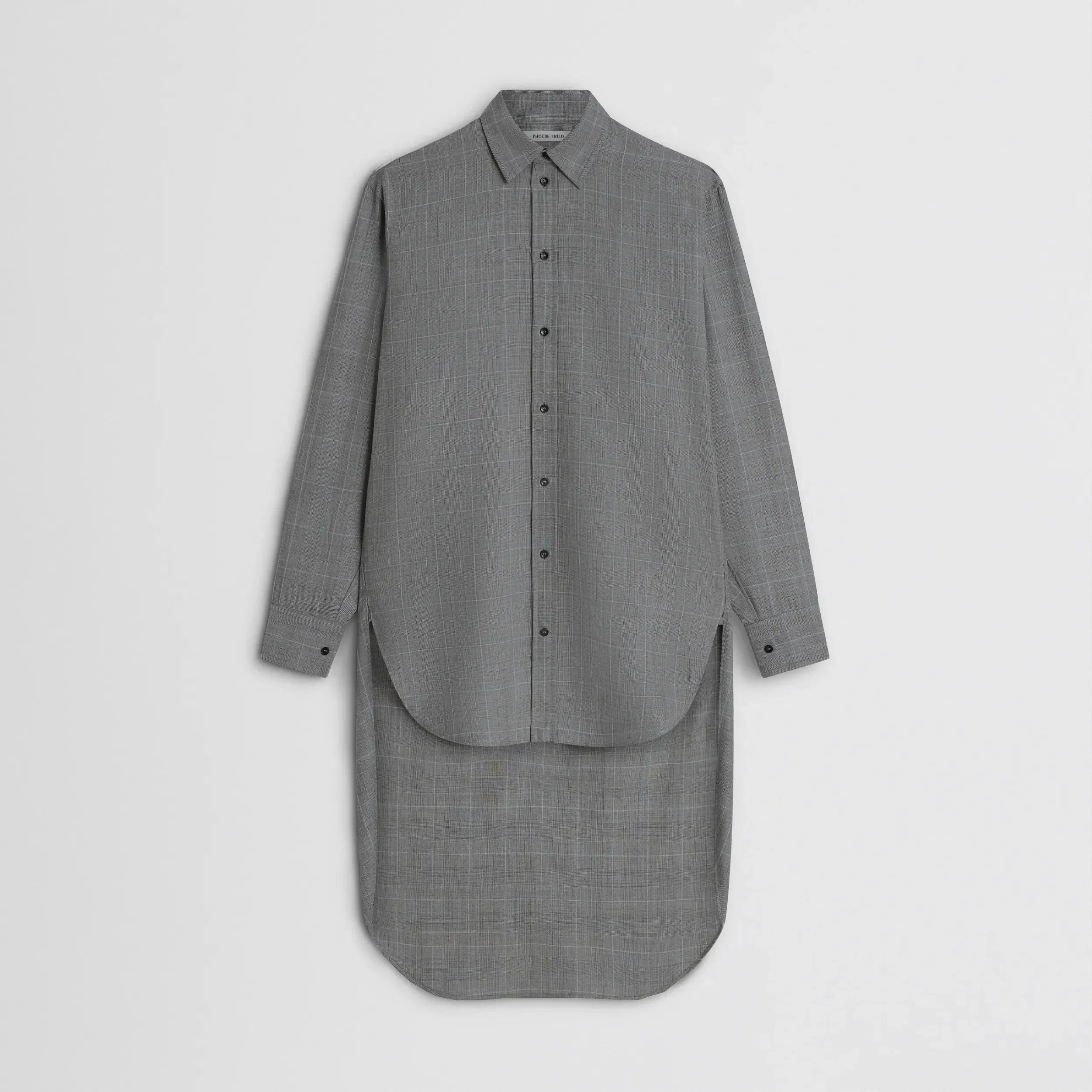 ELONGATED SHIRT | black-blue wool