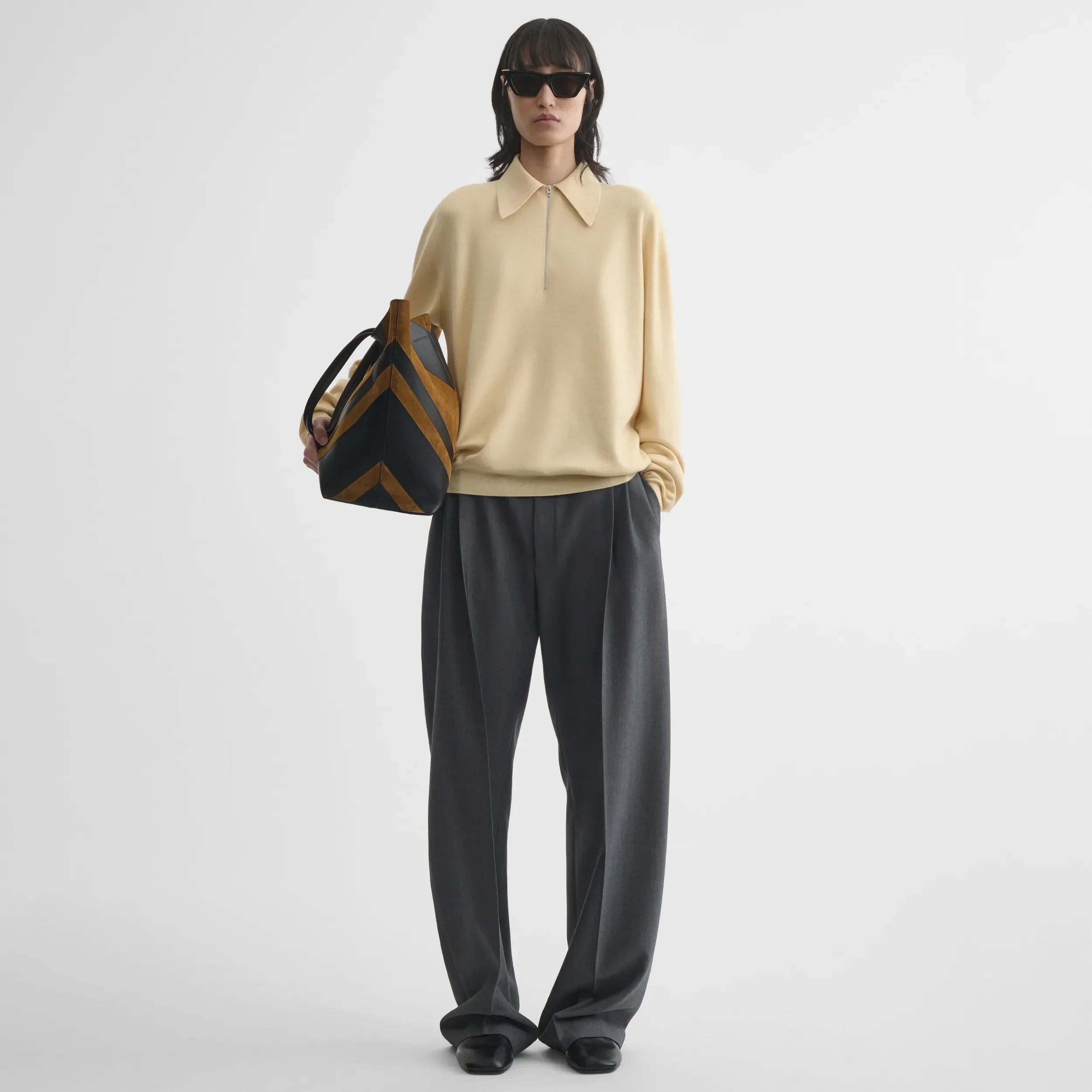 ZIP POLO | pastel-yellow wool