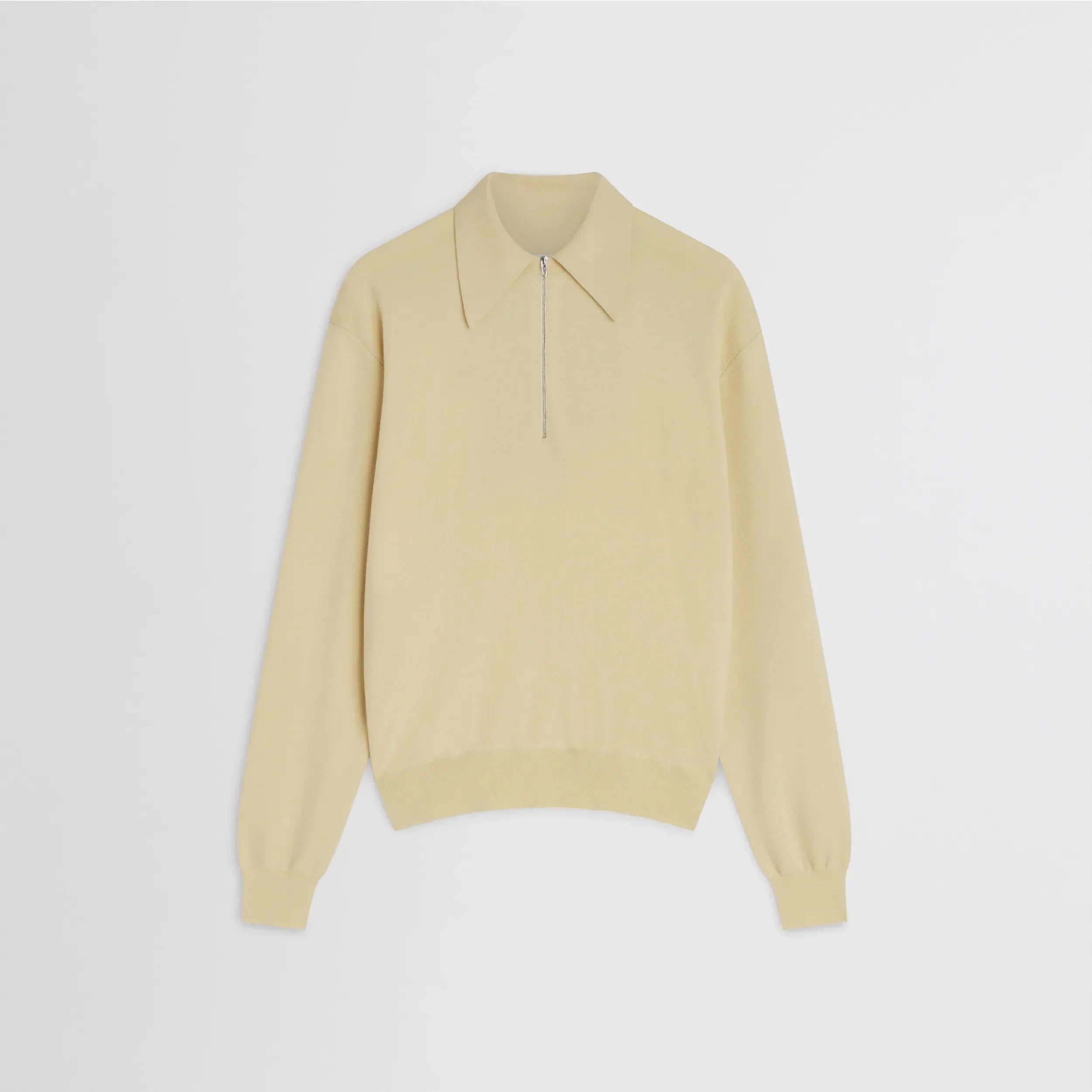 ZIP POLO | pastel-yellow wool