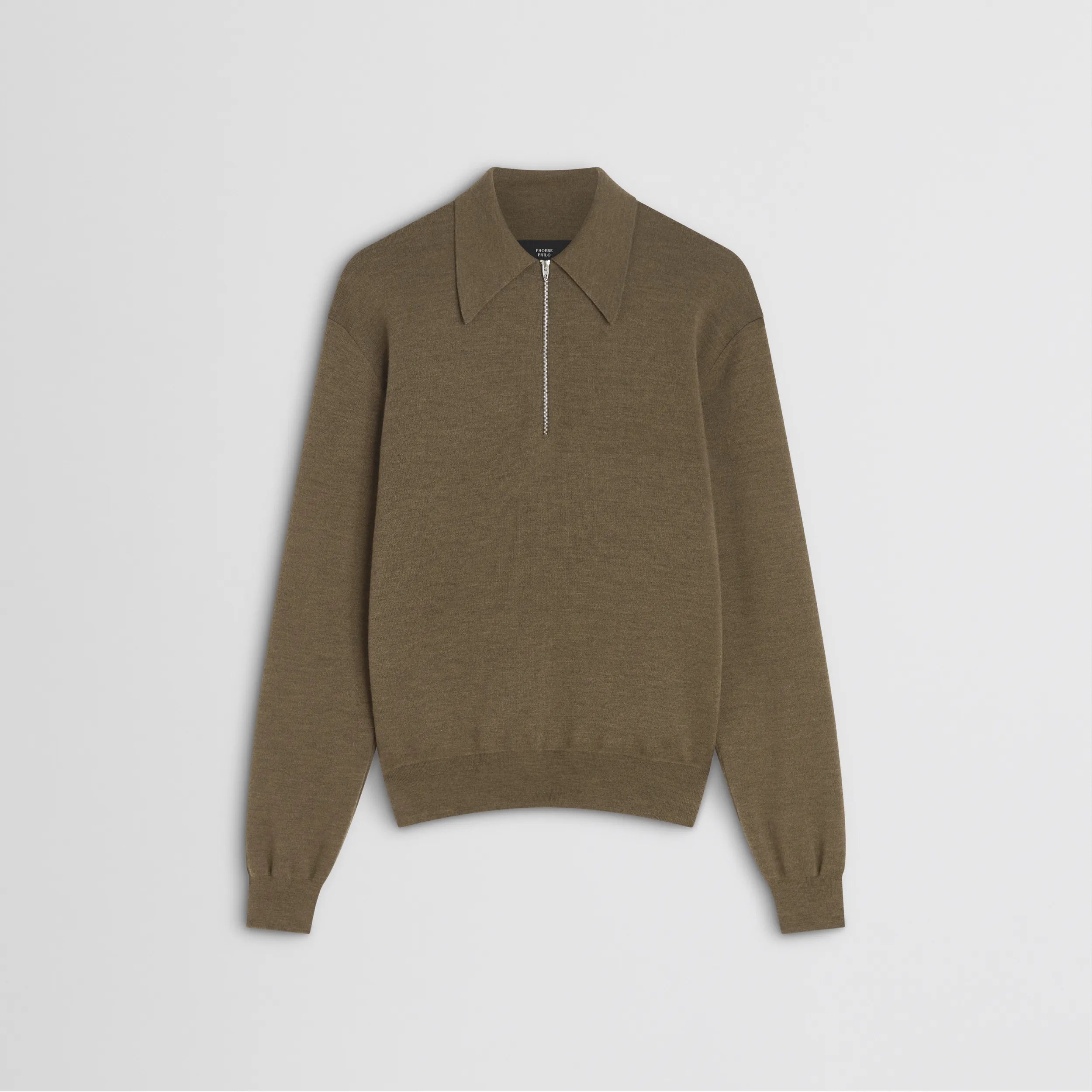 ZIP POLO | taupe-melange wool