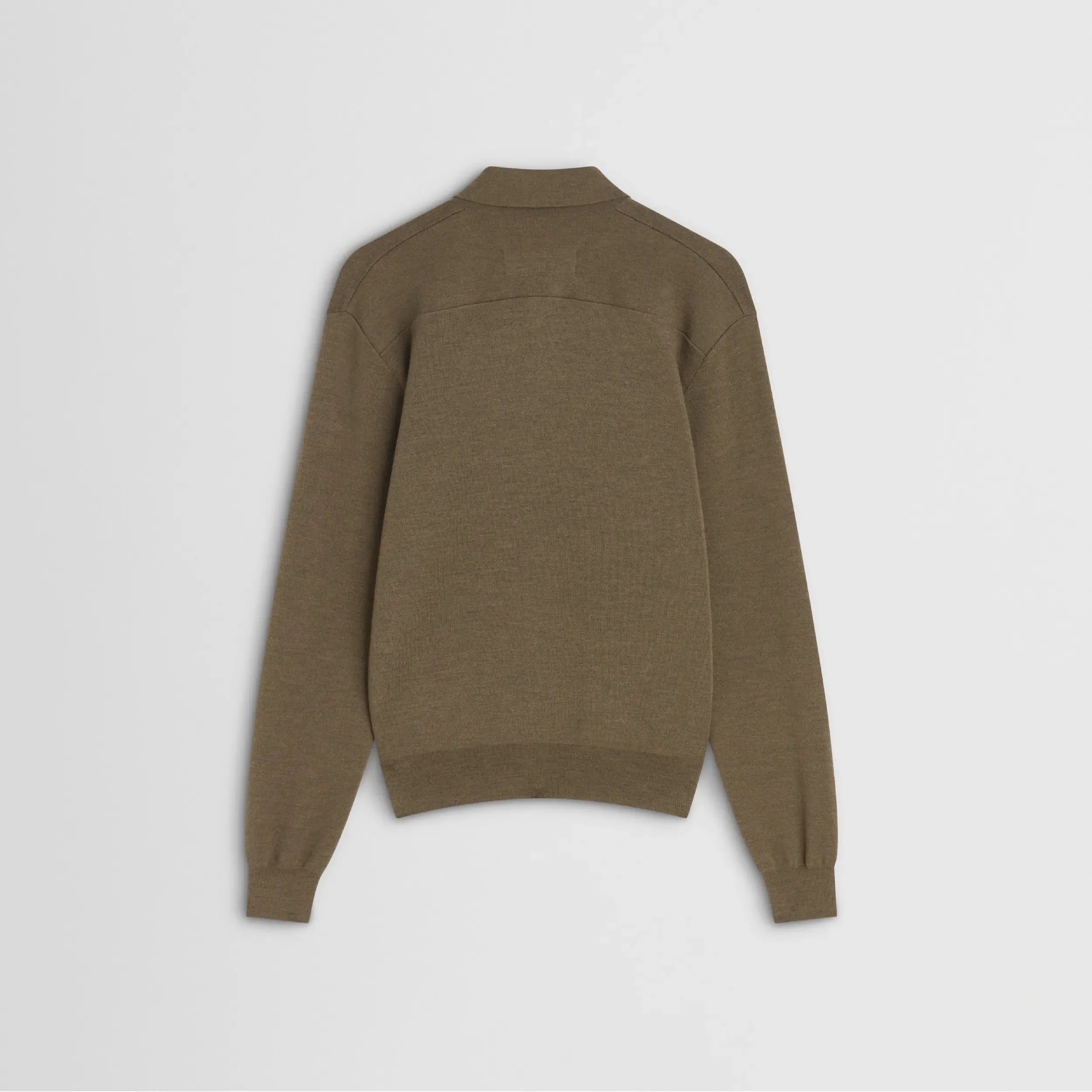 ZIP POLO | taupe-melange wool