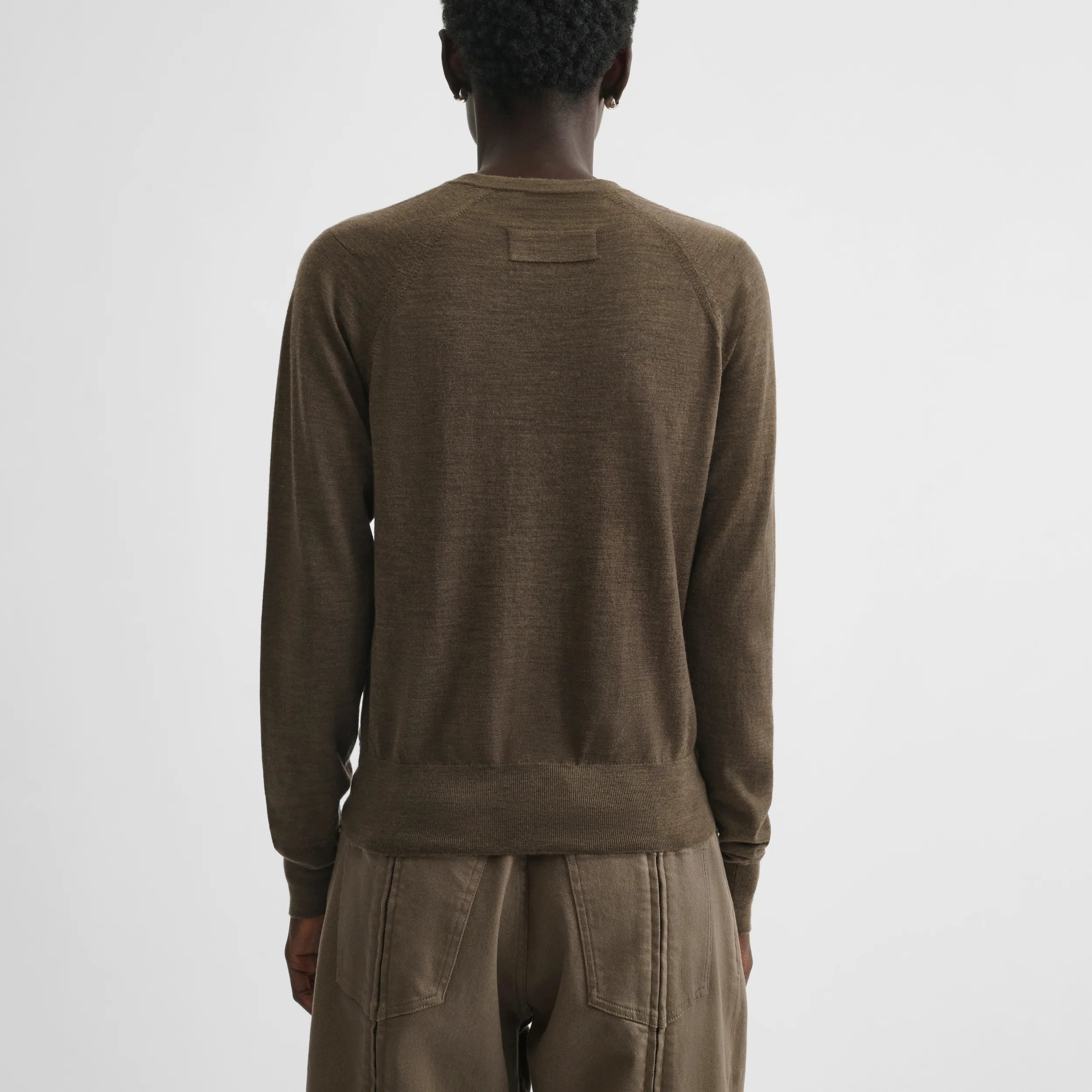 SHRUNK V-NECK | taupe wool