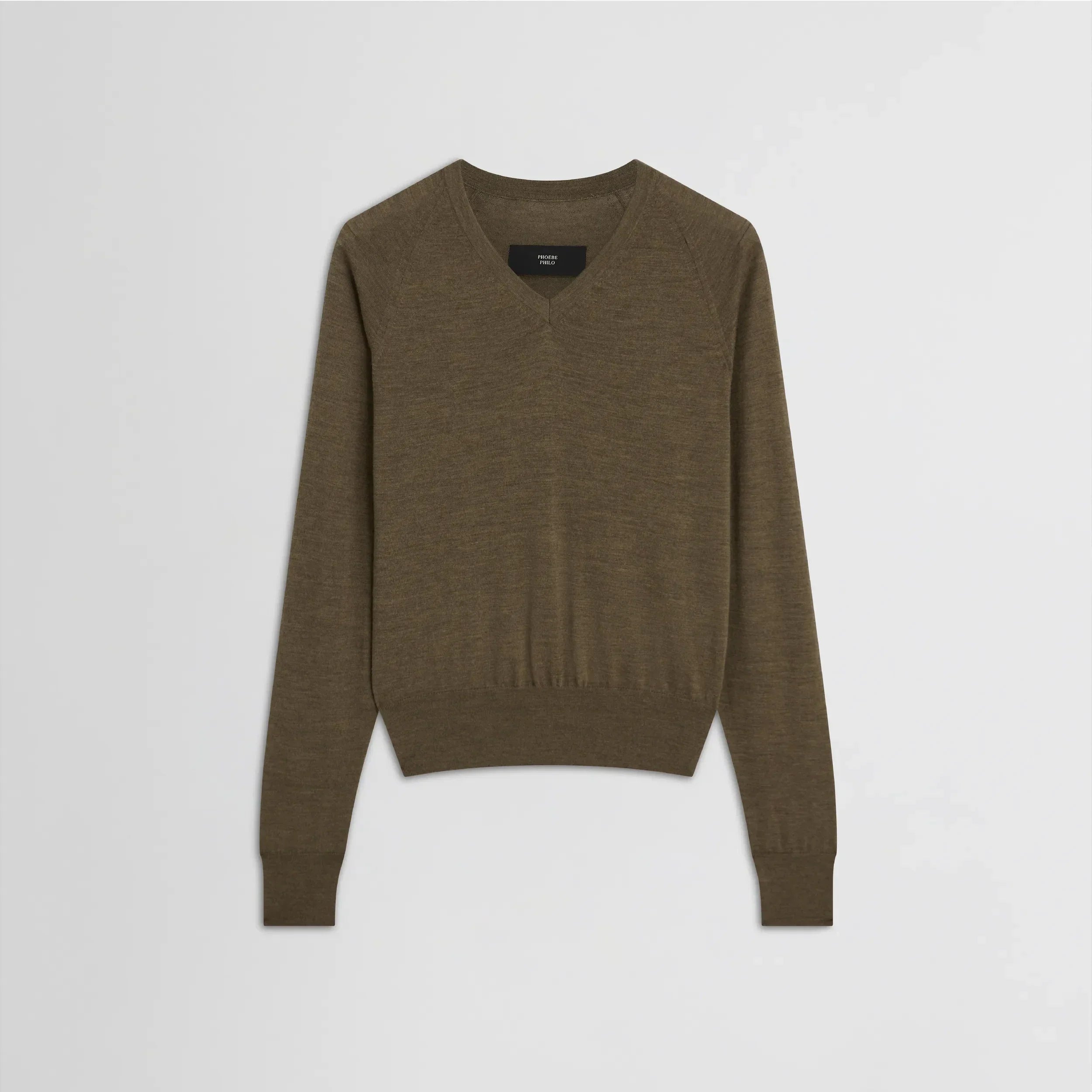 SHRUNK V-NECK | taupe wool