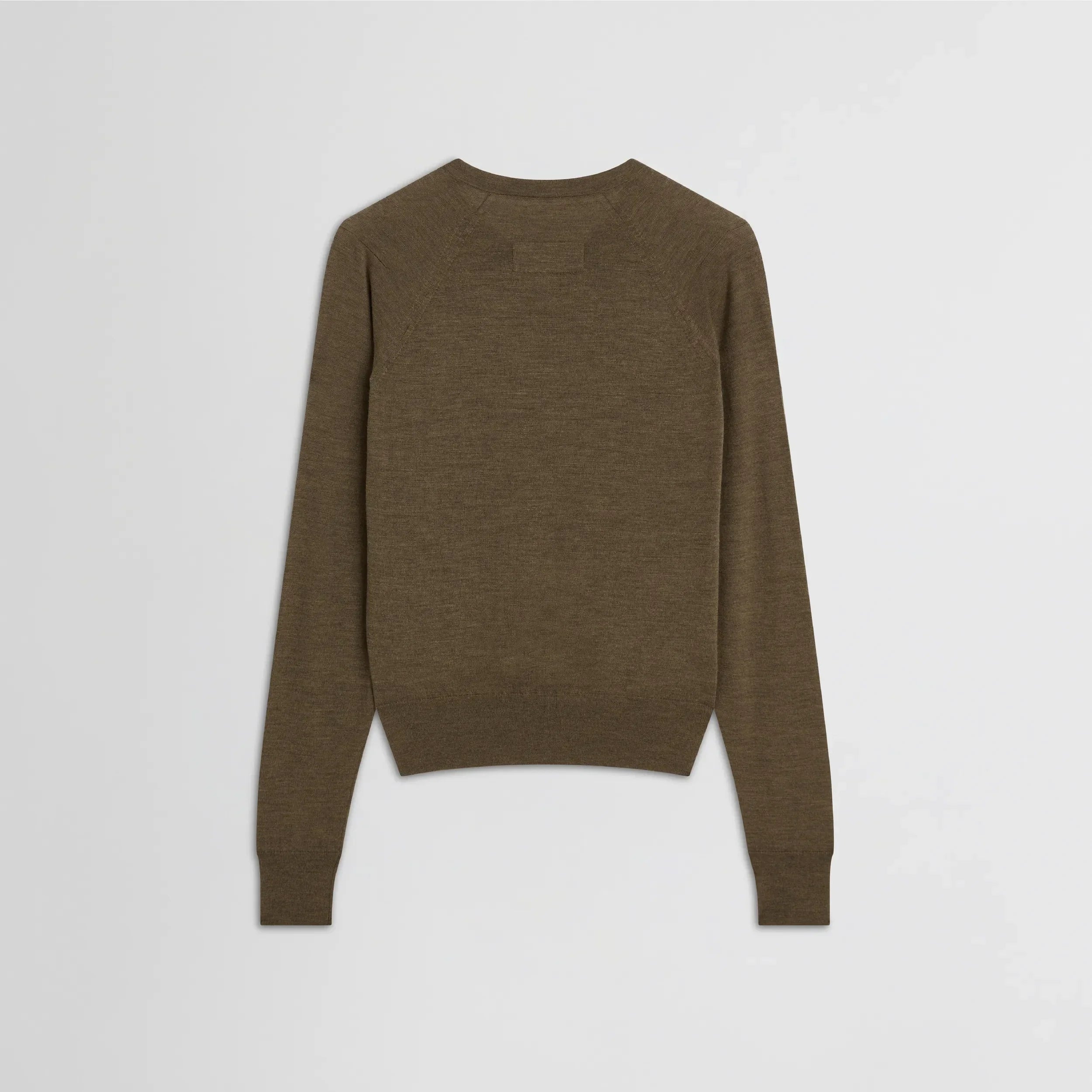 SHRUNK V-NECK | taupe wool