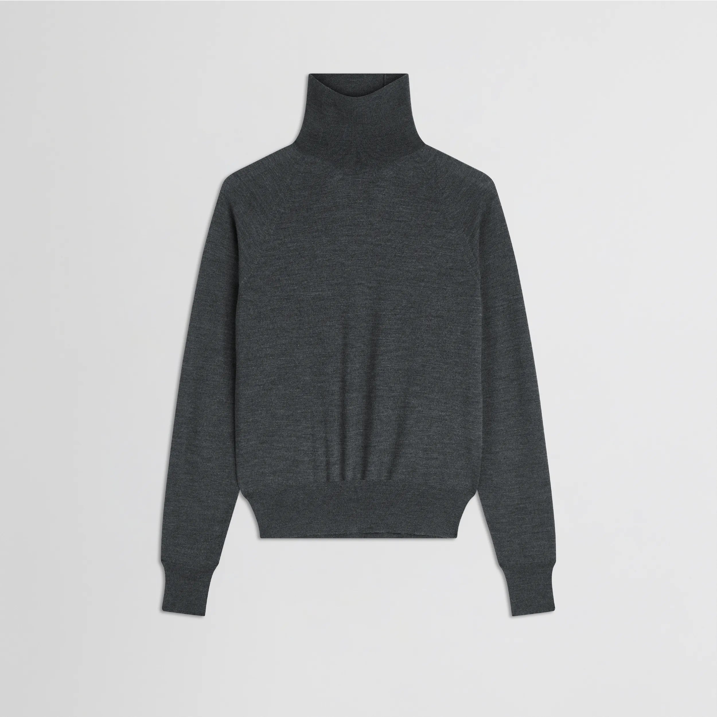 HIGH NECK JUMPER | anthracite melange wool