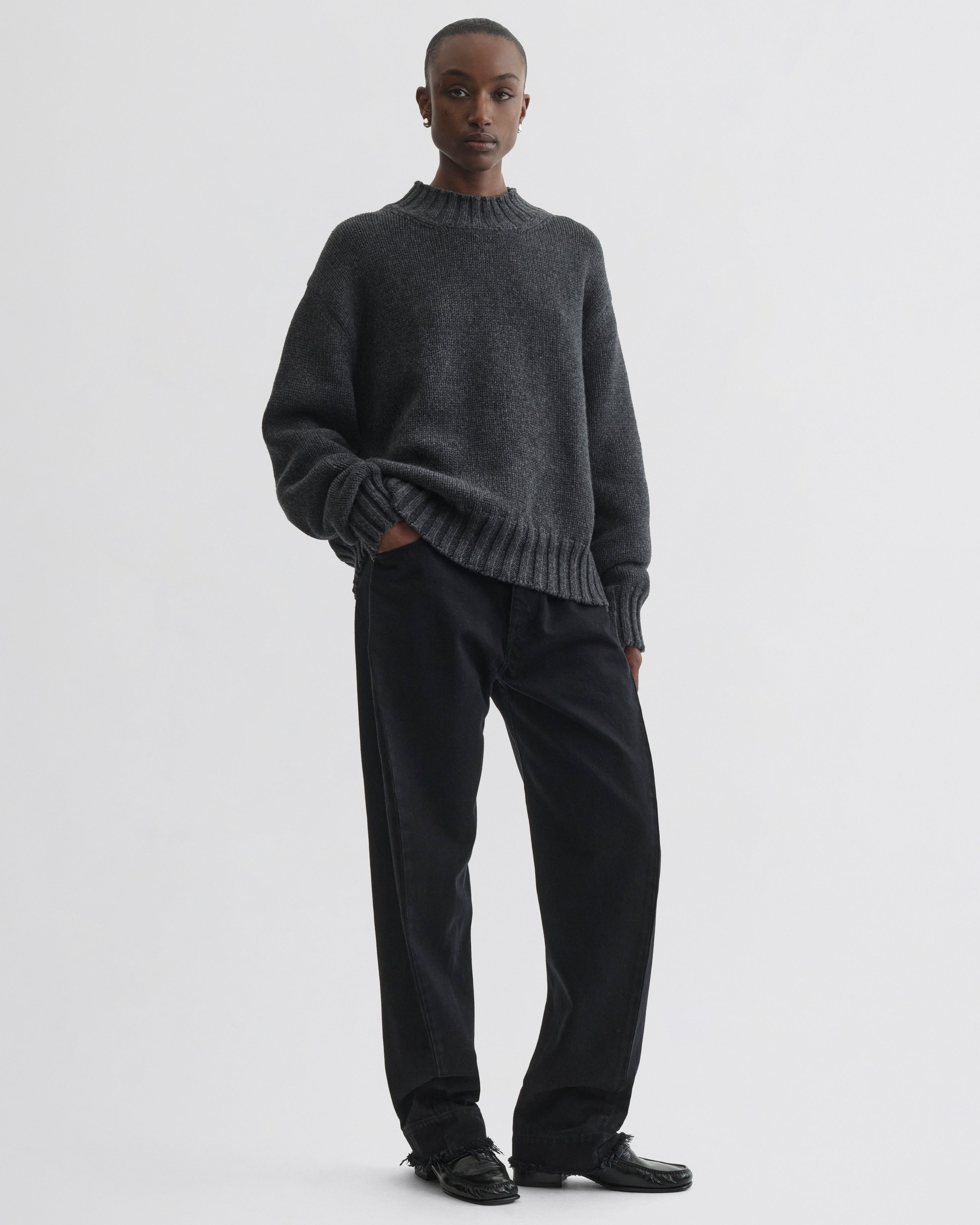 CREWNECK JUMPER | grey cashmere