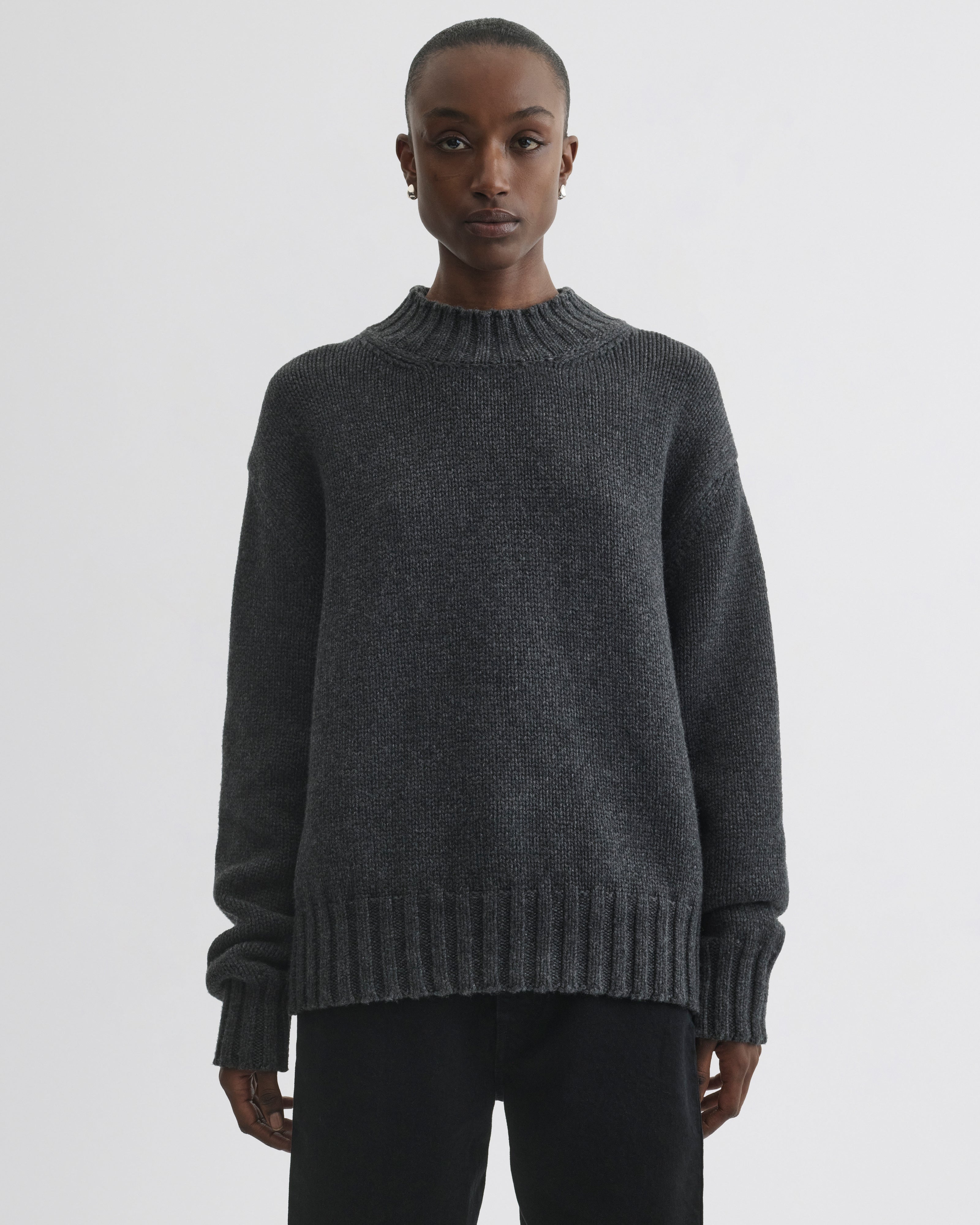 CREWNECK JUMPER | grey cashmere