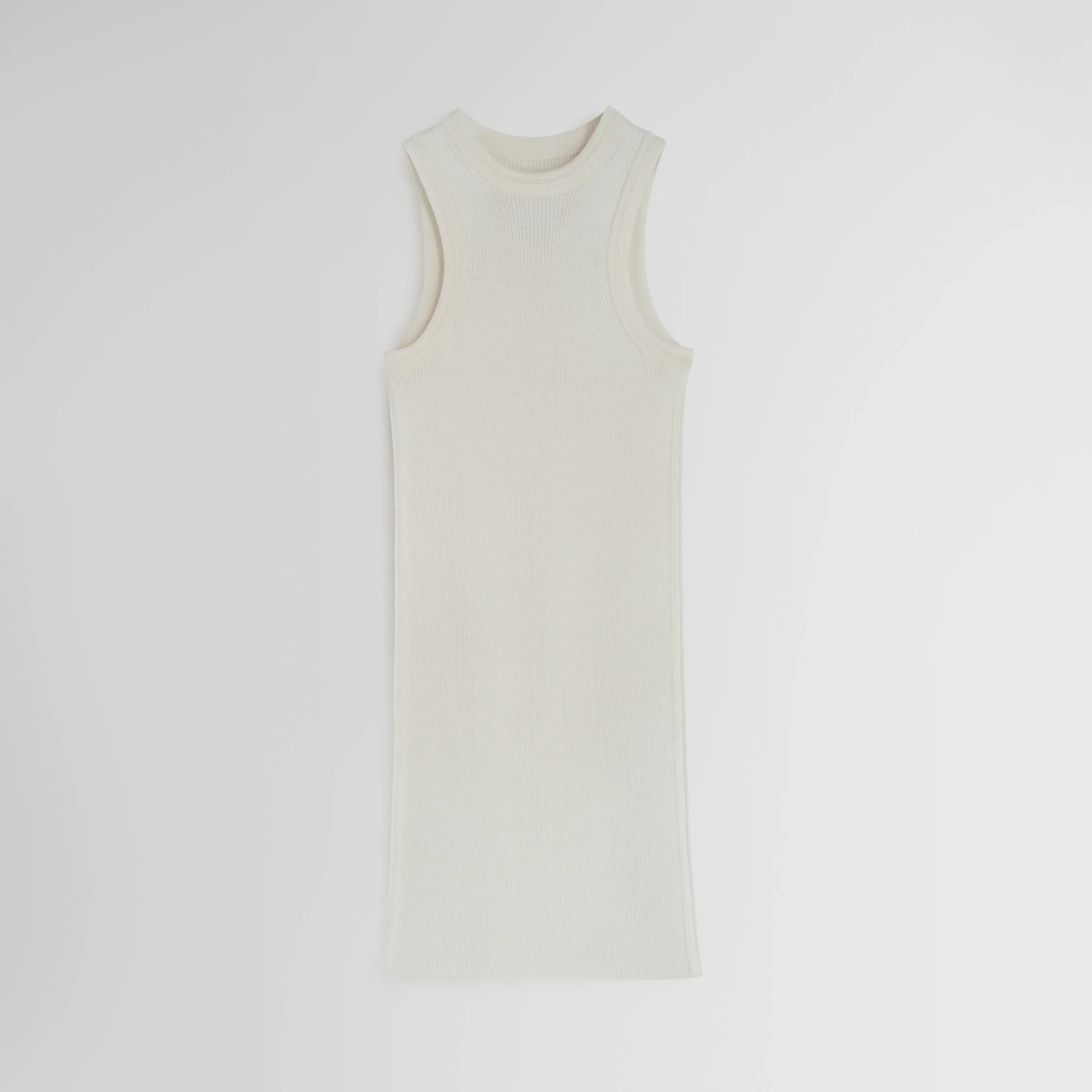 RIBBED TANK | cream wool