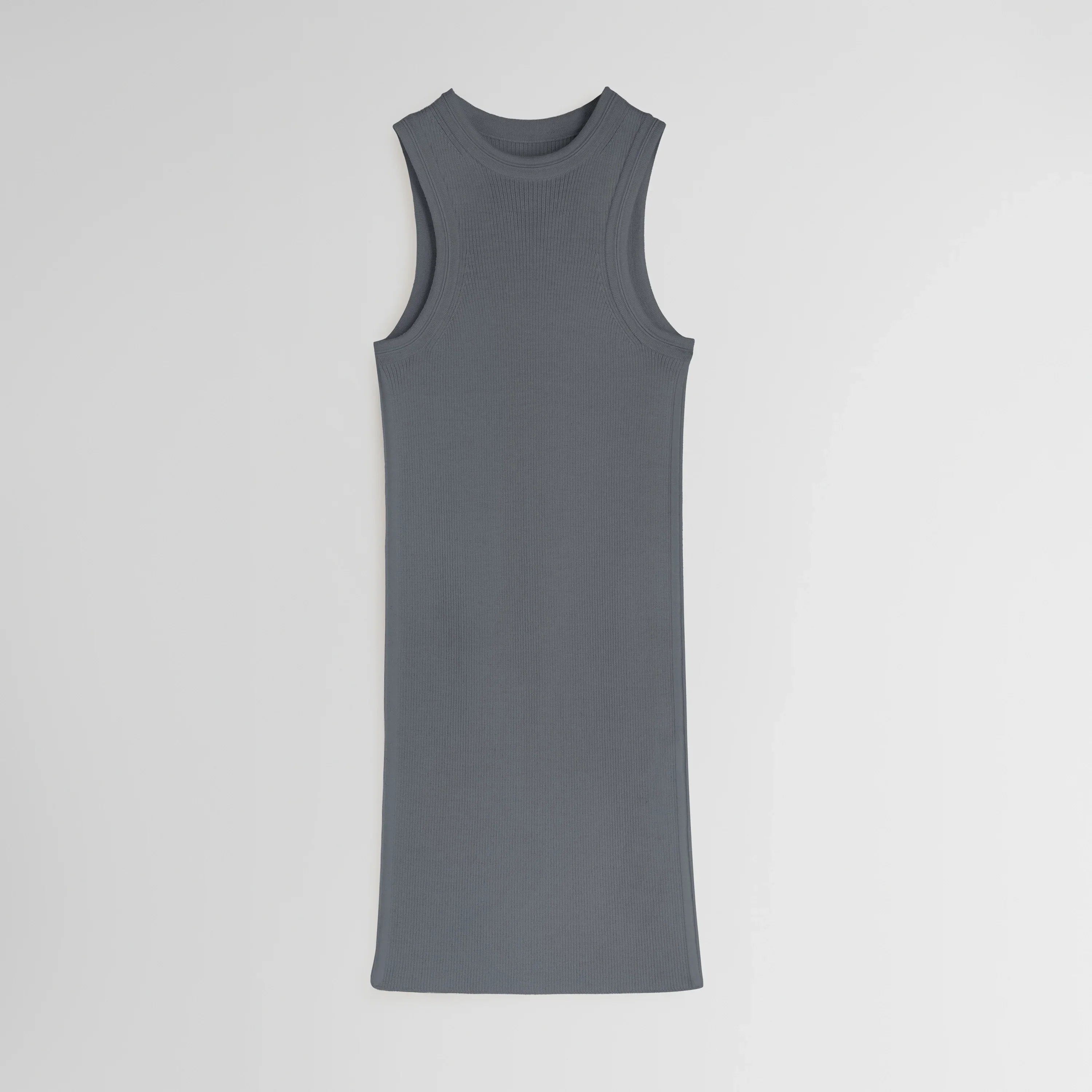 RIBBED TANK | grey wool