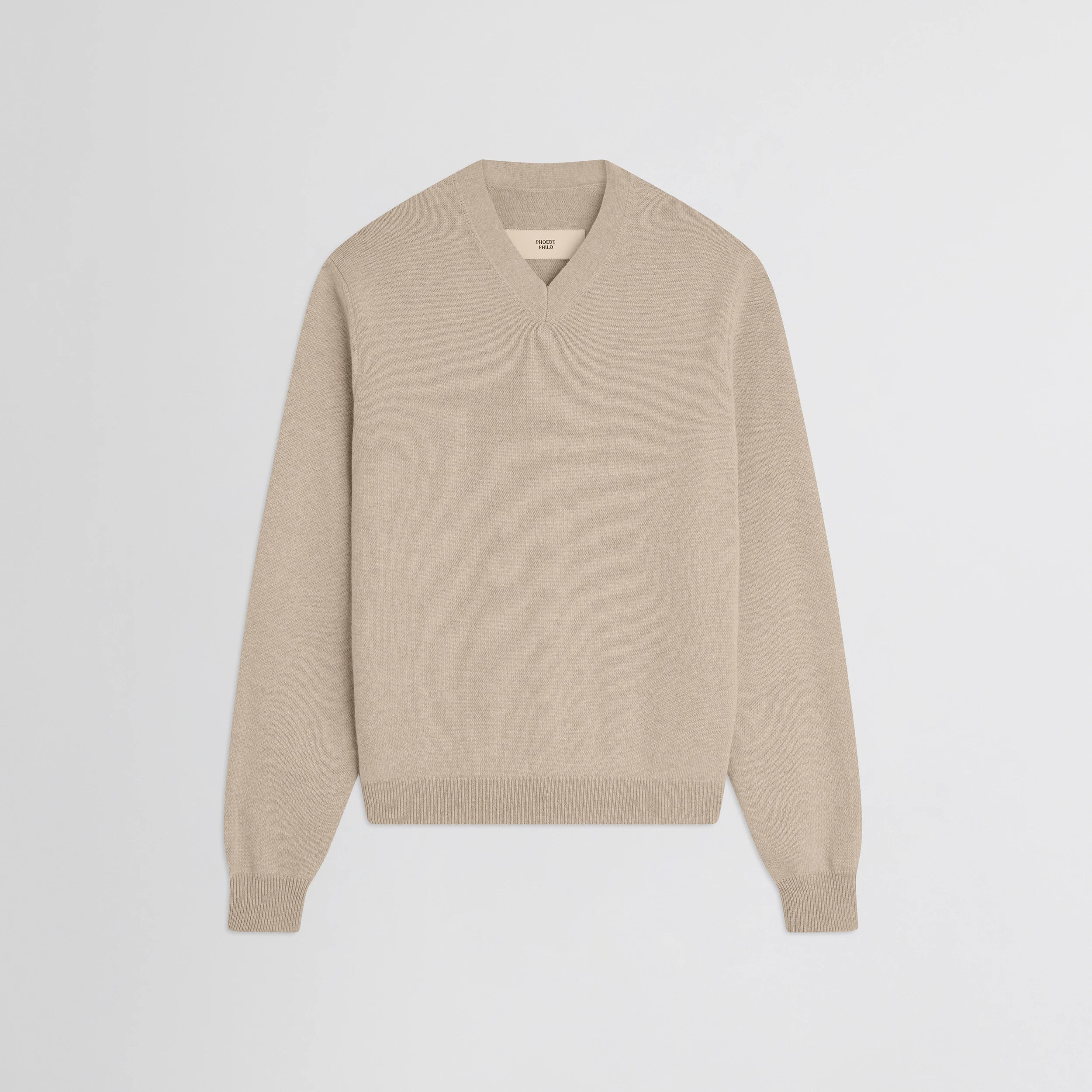 EASY V-NECK SWEATER | beige wool cashmere