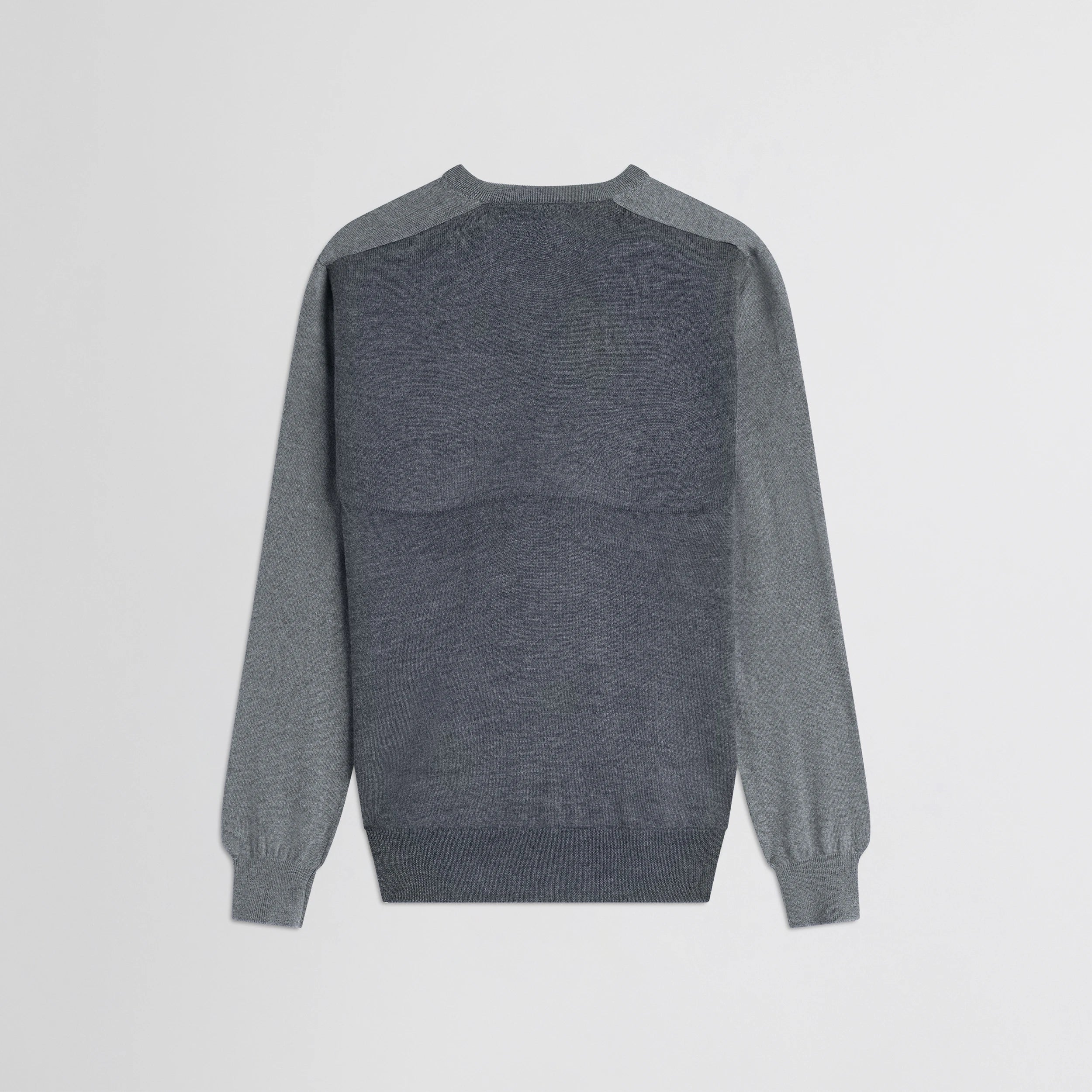 BACKED V-NECK SWEATER | light grey wool