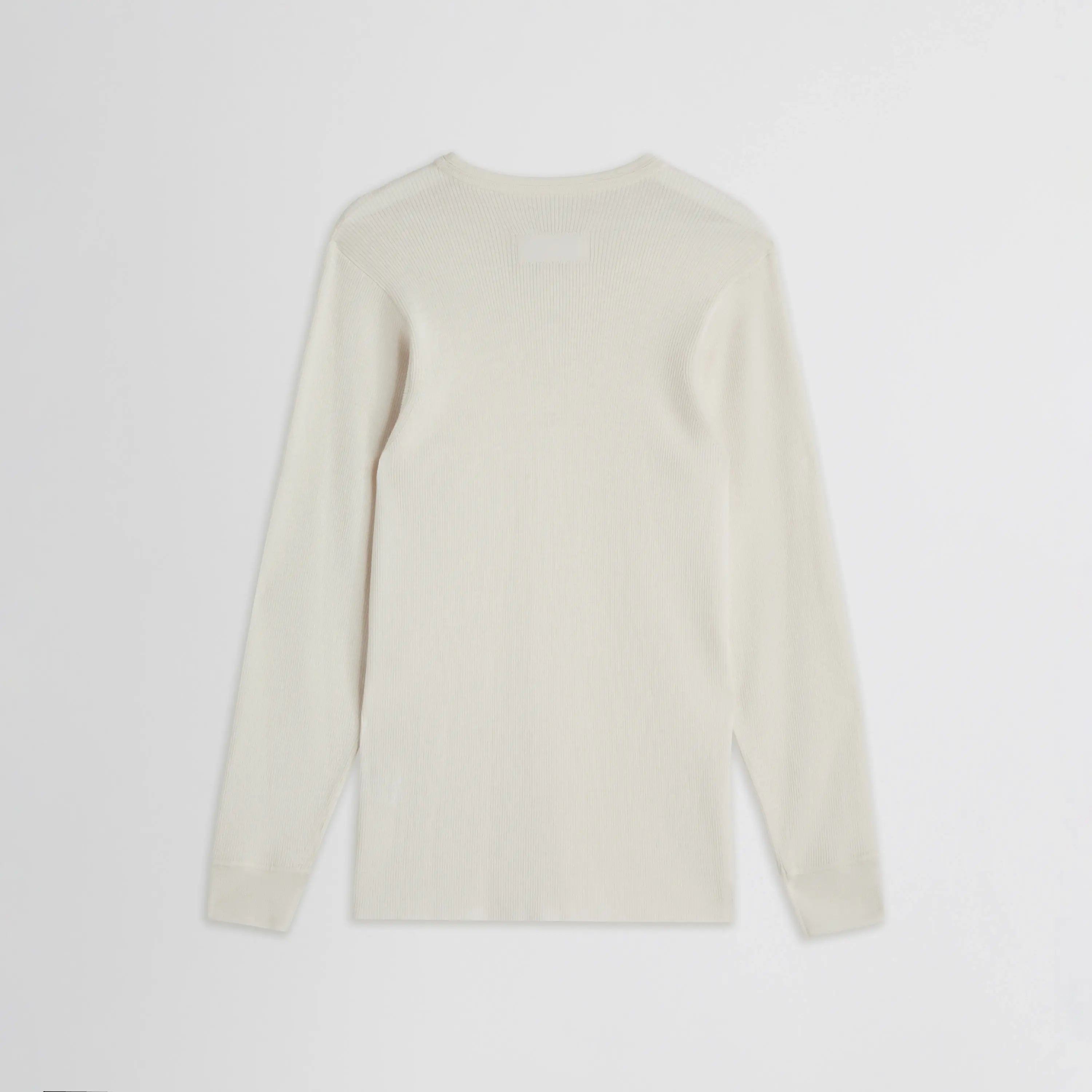 RIBBED LONG SLEEVE CREWNECK | cream wool