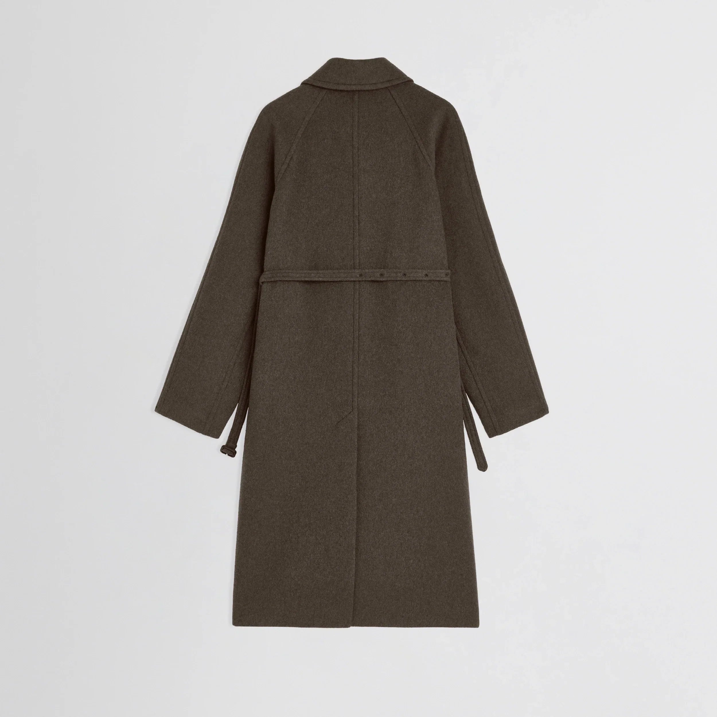CURVE SHOULDER COAT | brown cashmere