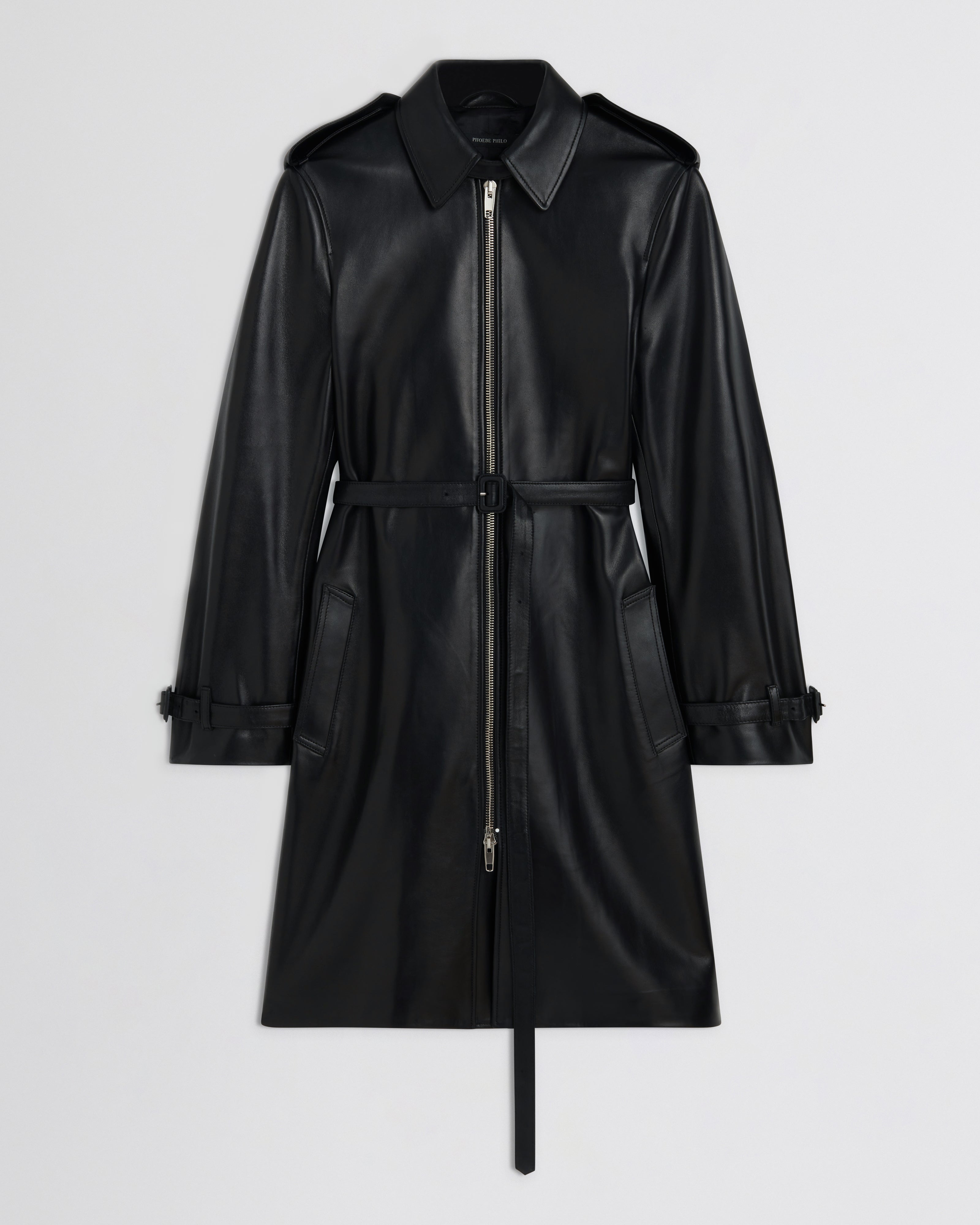 SHORT TRENCH | black leather