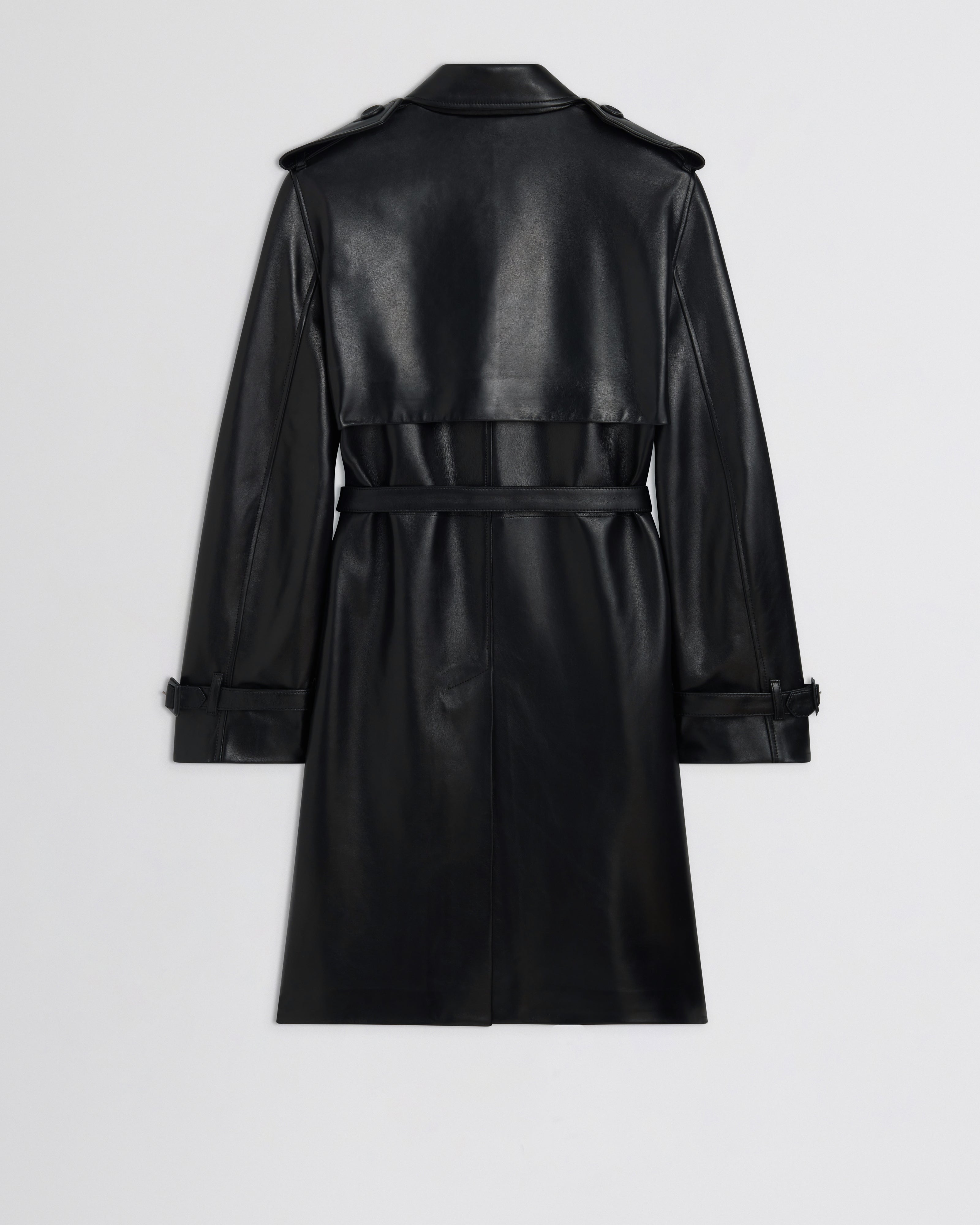 SHORT TRENCH | black leather