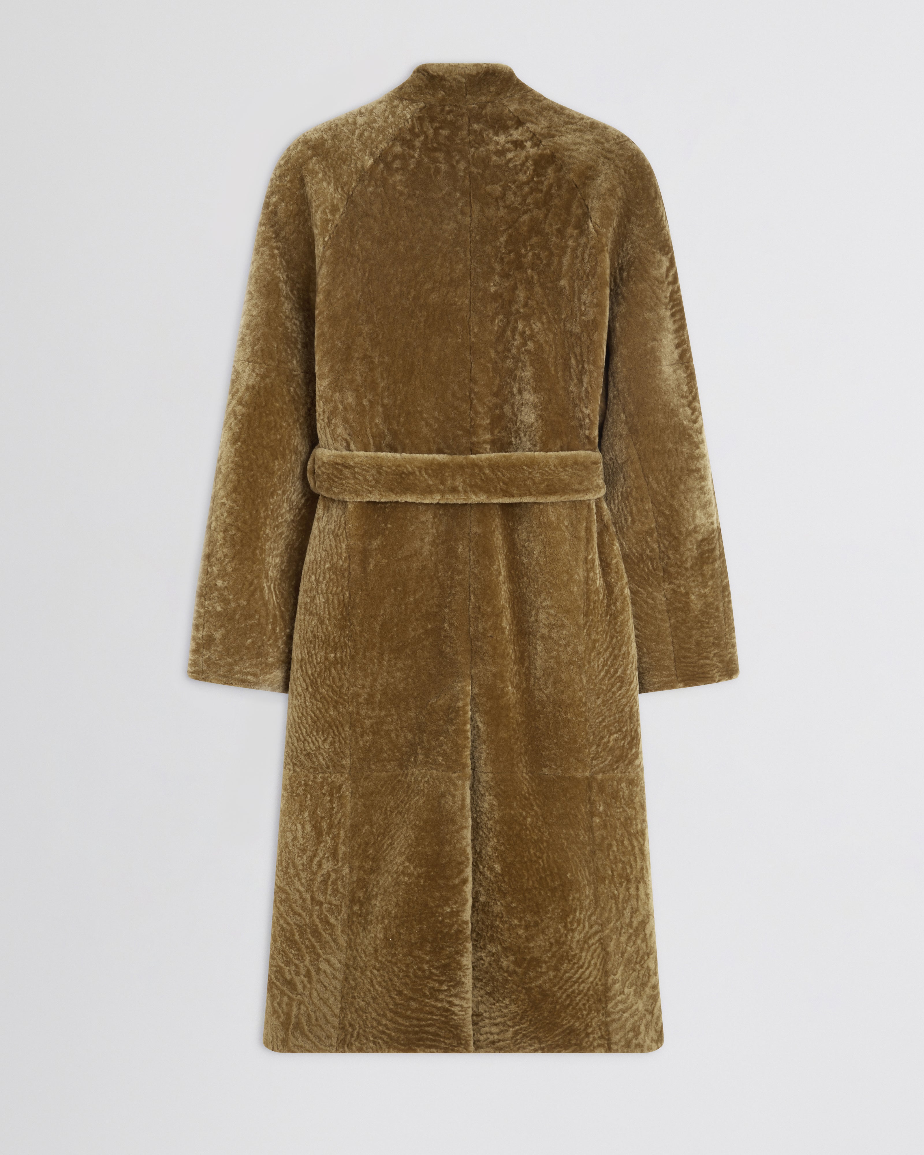 SHAVED ROBE COAT | tobacco shearling