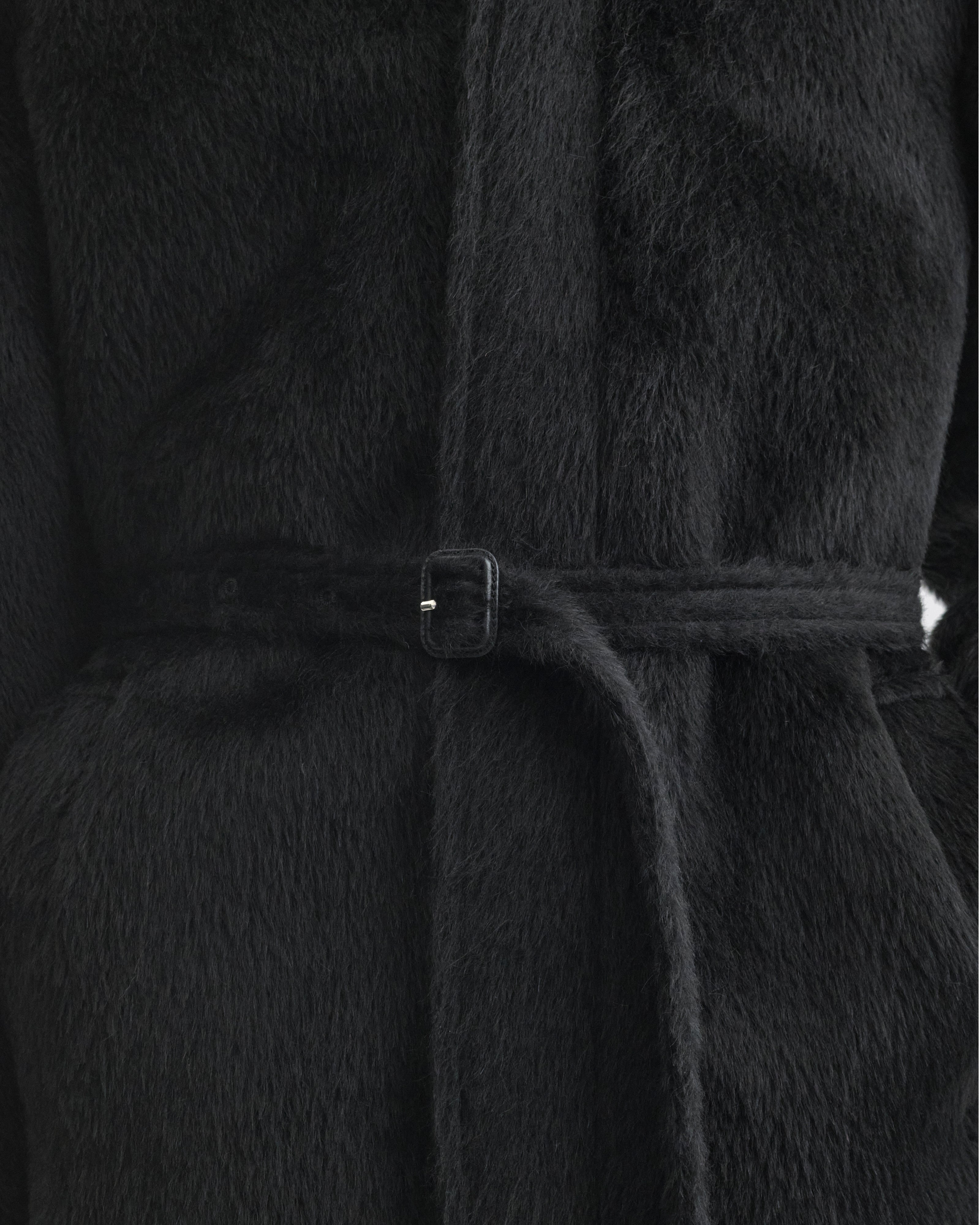 CROPPED CAR COAT | black alpaca wool
