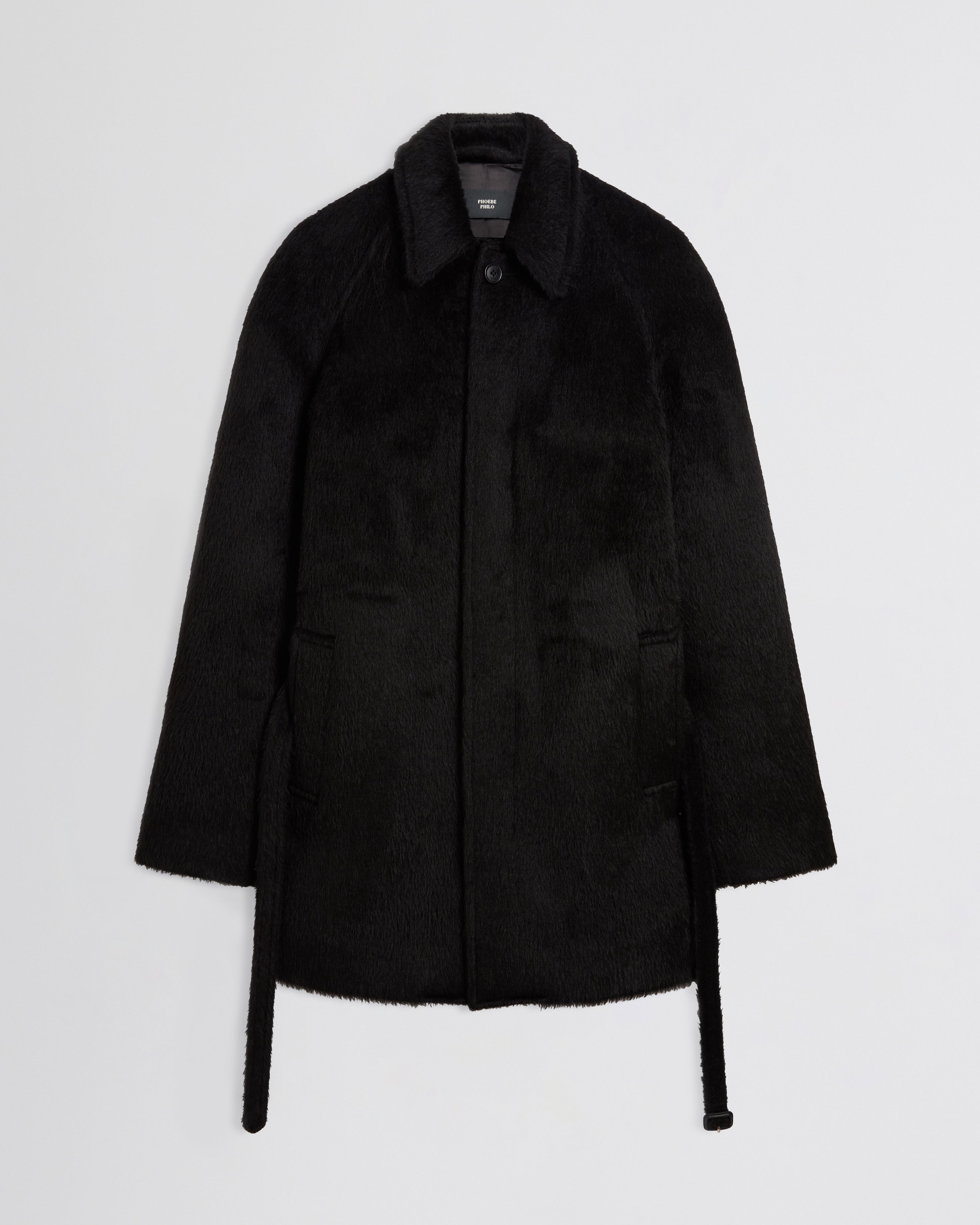 CROPPED CAR COAT | black alpaca wool