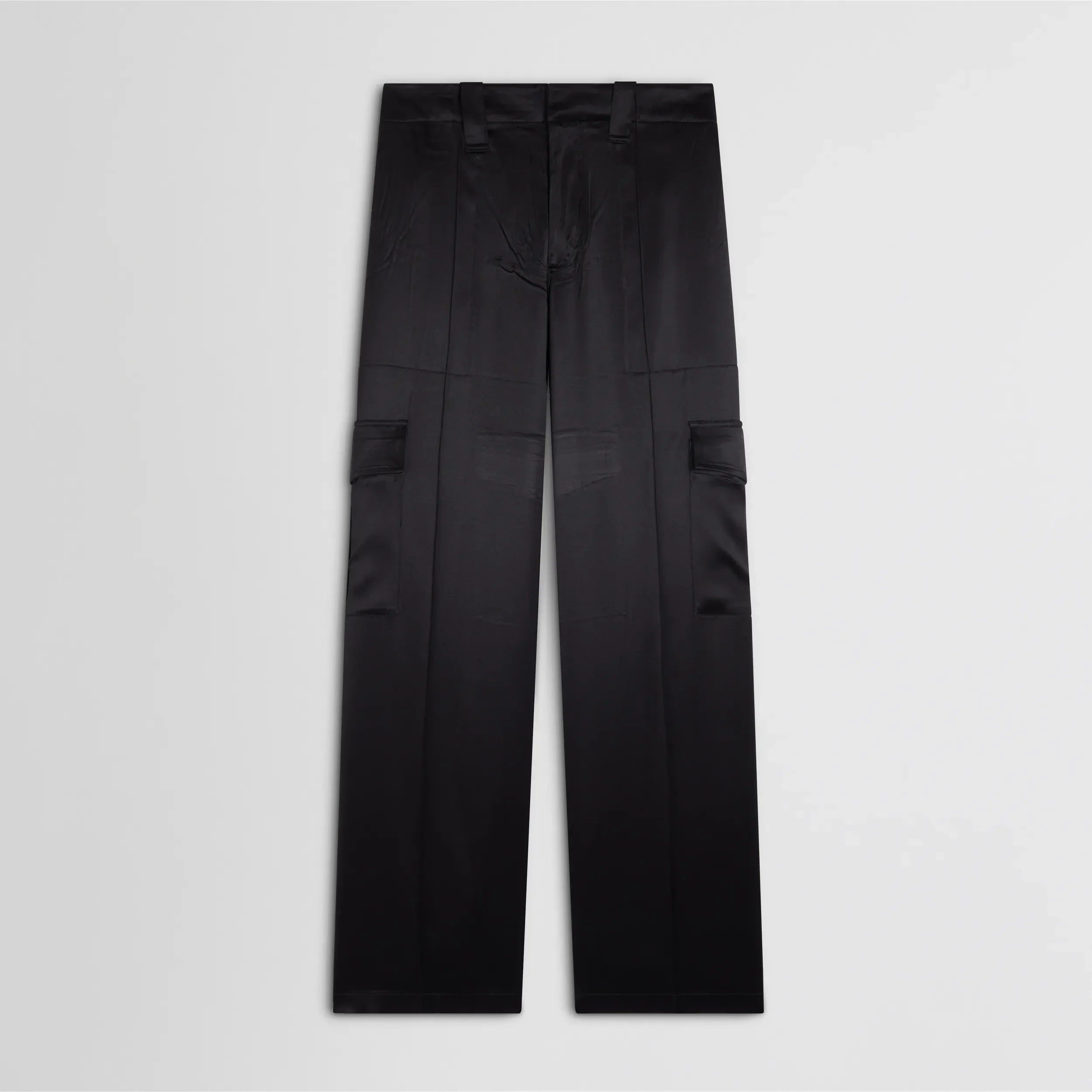 LIQUID CARGO TROUSERS | black silk