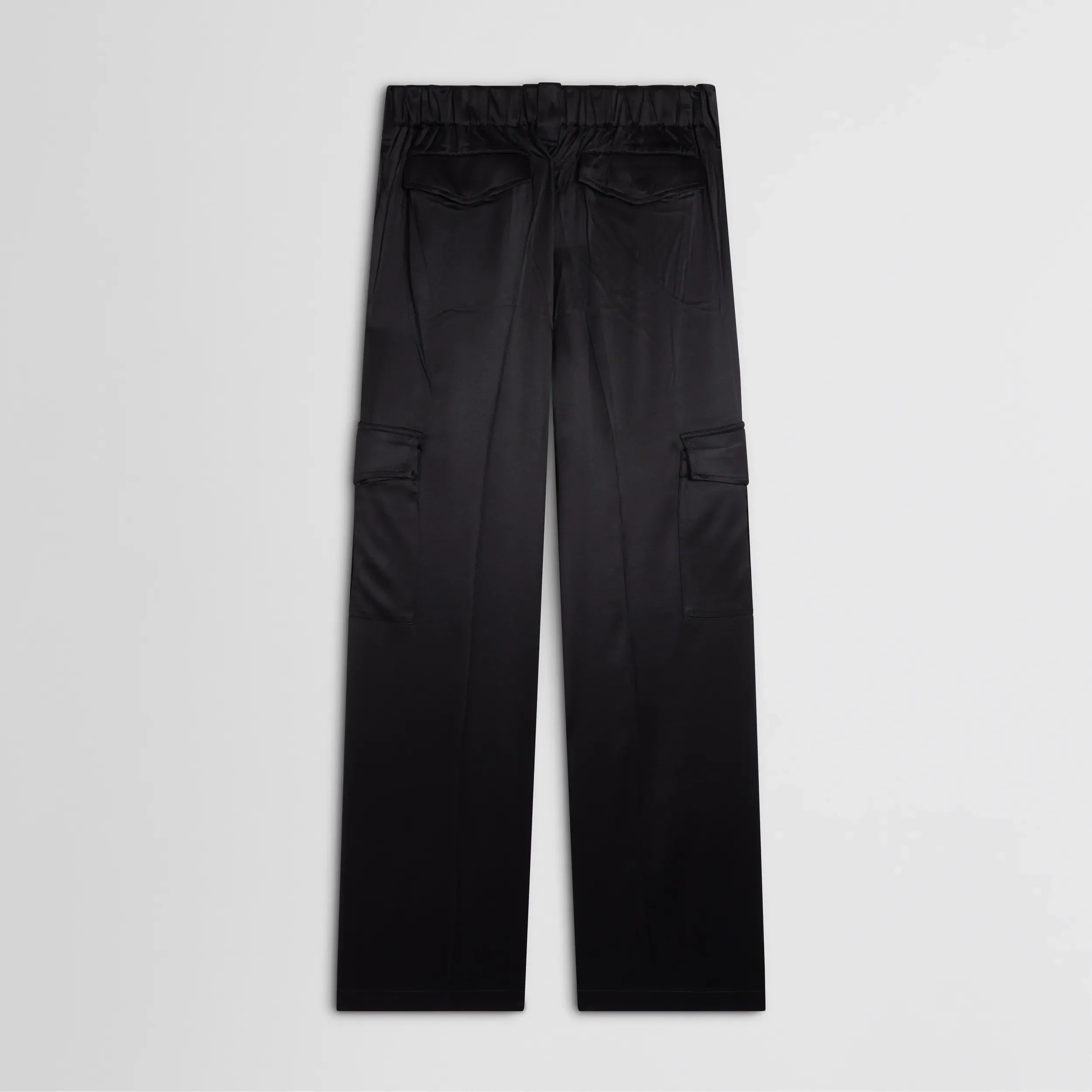 LIQUID CARGO TROUSERS | black silk