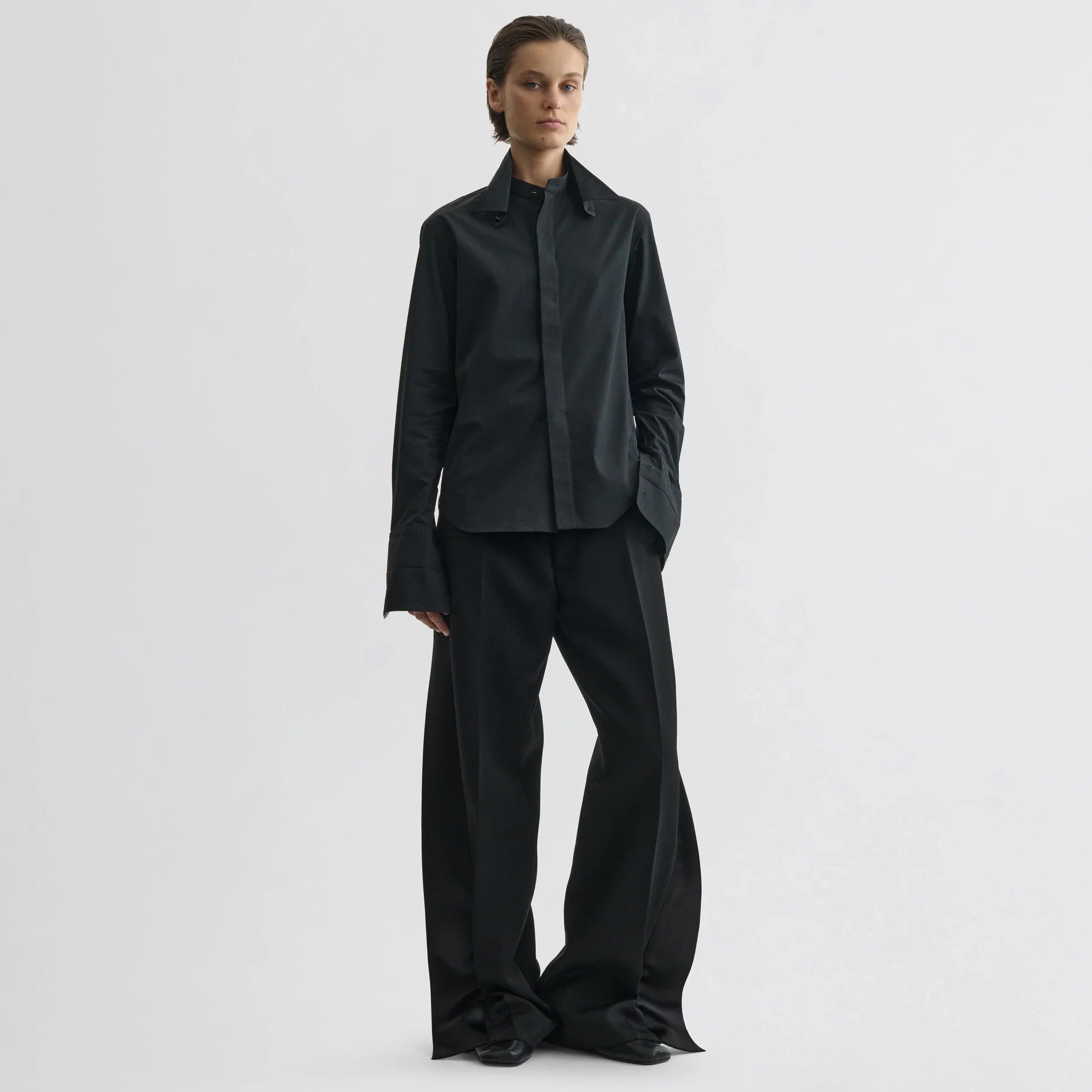 SPLIT TUX TROUSERS | black wool