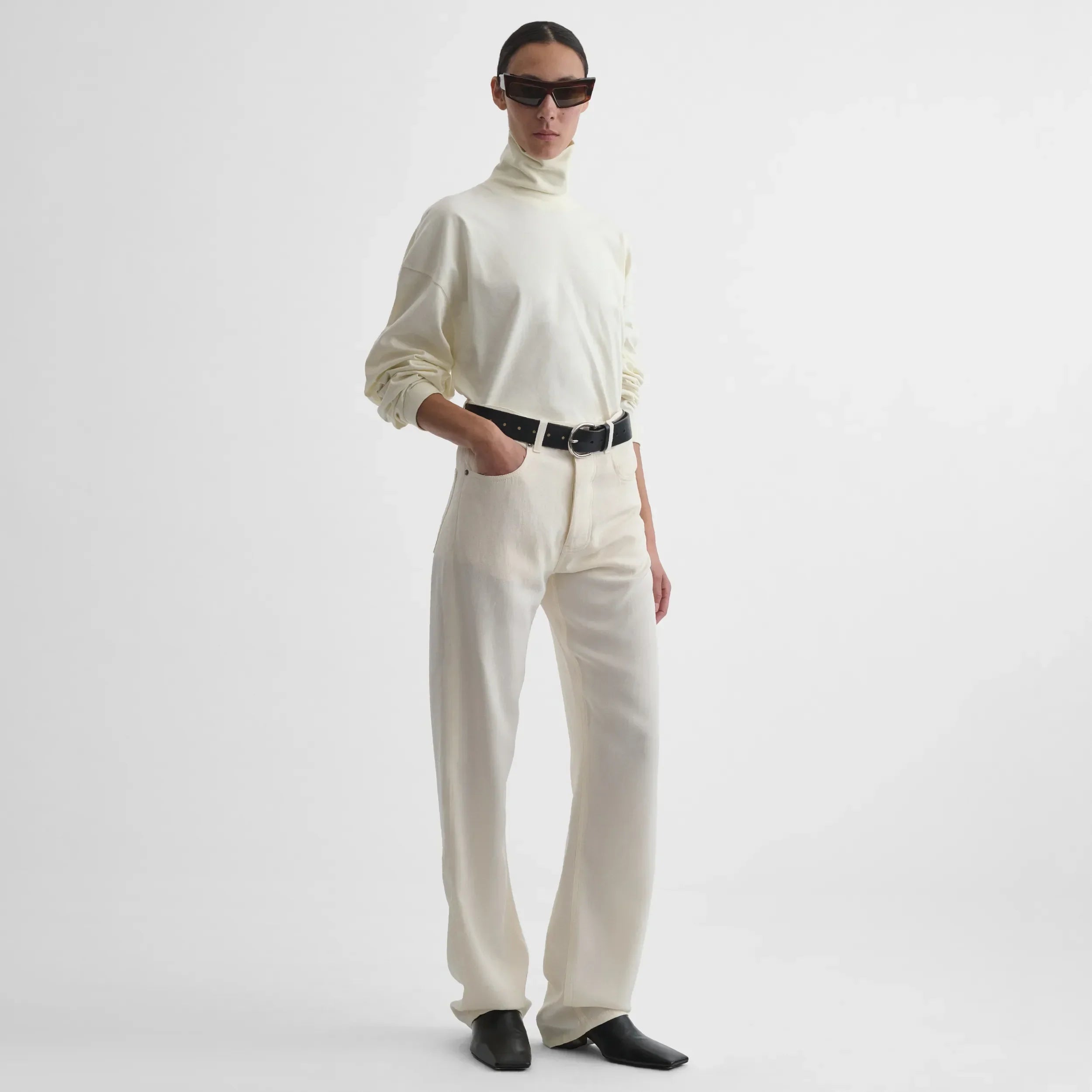 CLASSIC JEANS | off white silk viscose