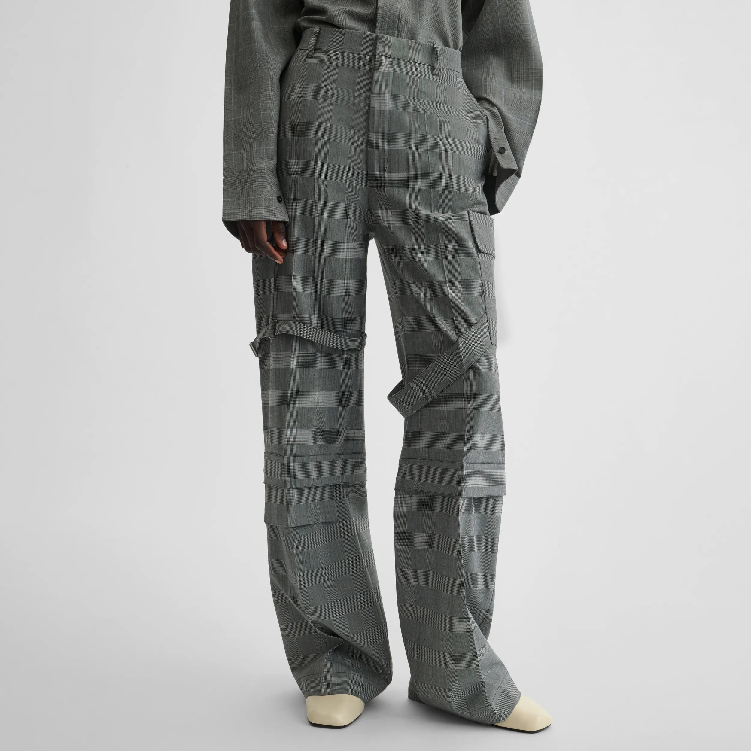 ZIP CARGO TROUSERS | anthracite wool