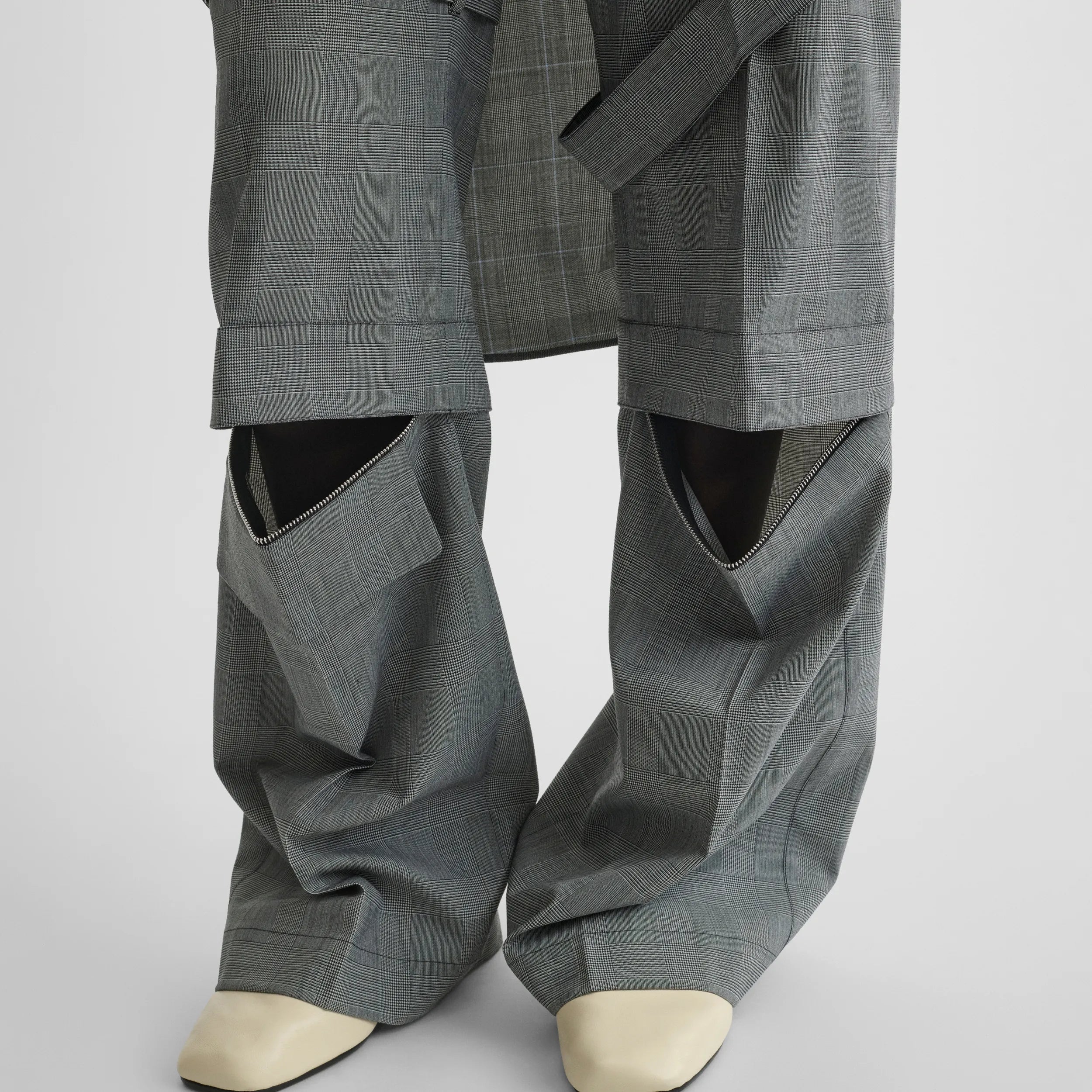 ZIP CARGO TROUSERS | anthracite wool