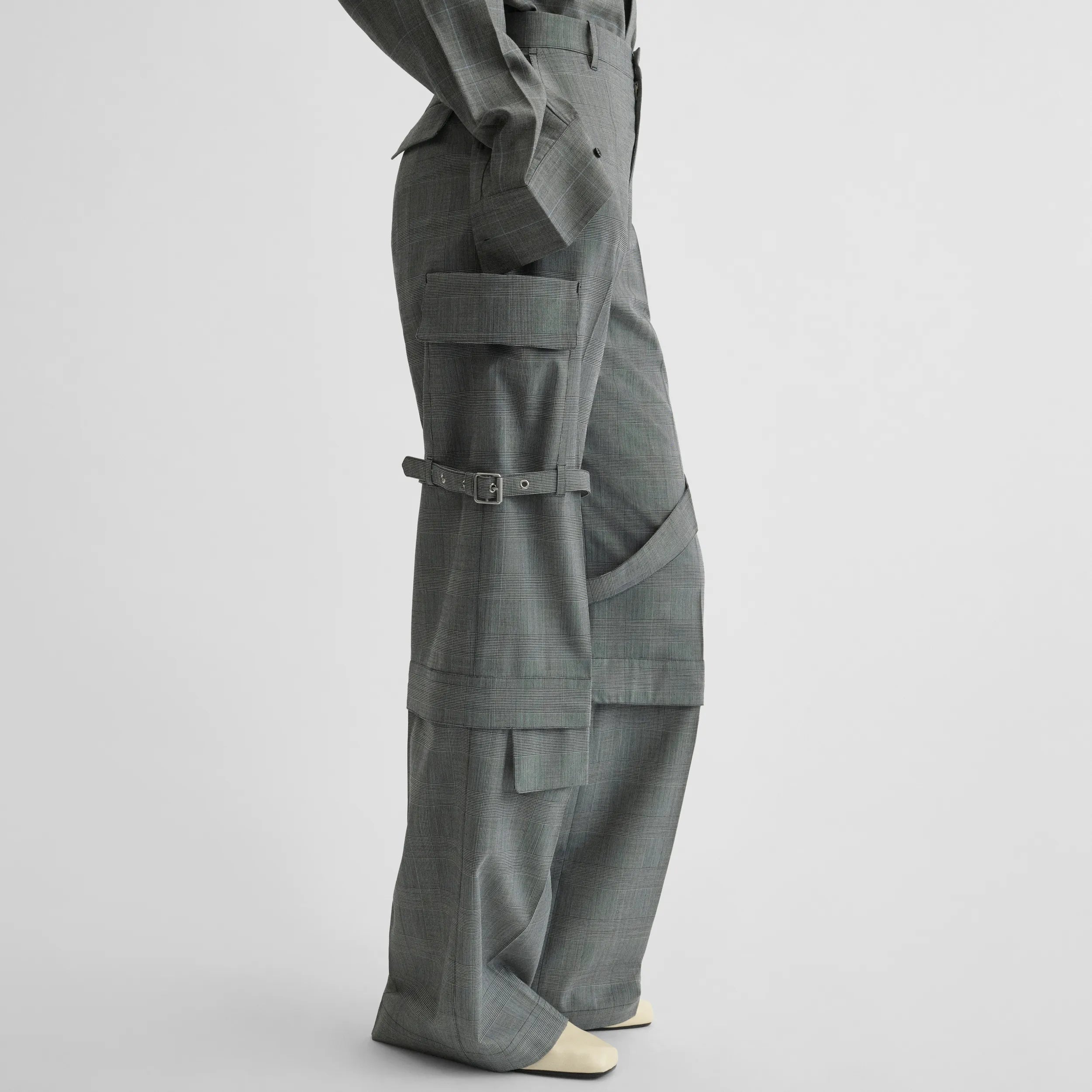 ZIP CARGO TROUSERS | anthracite wool