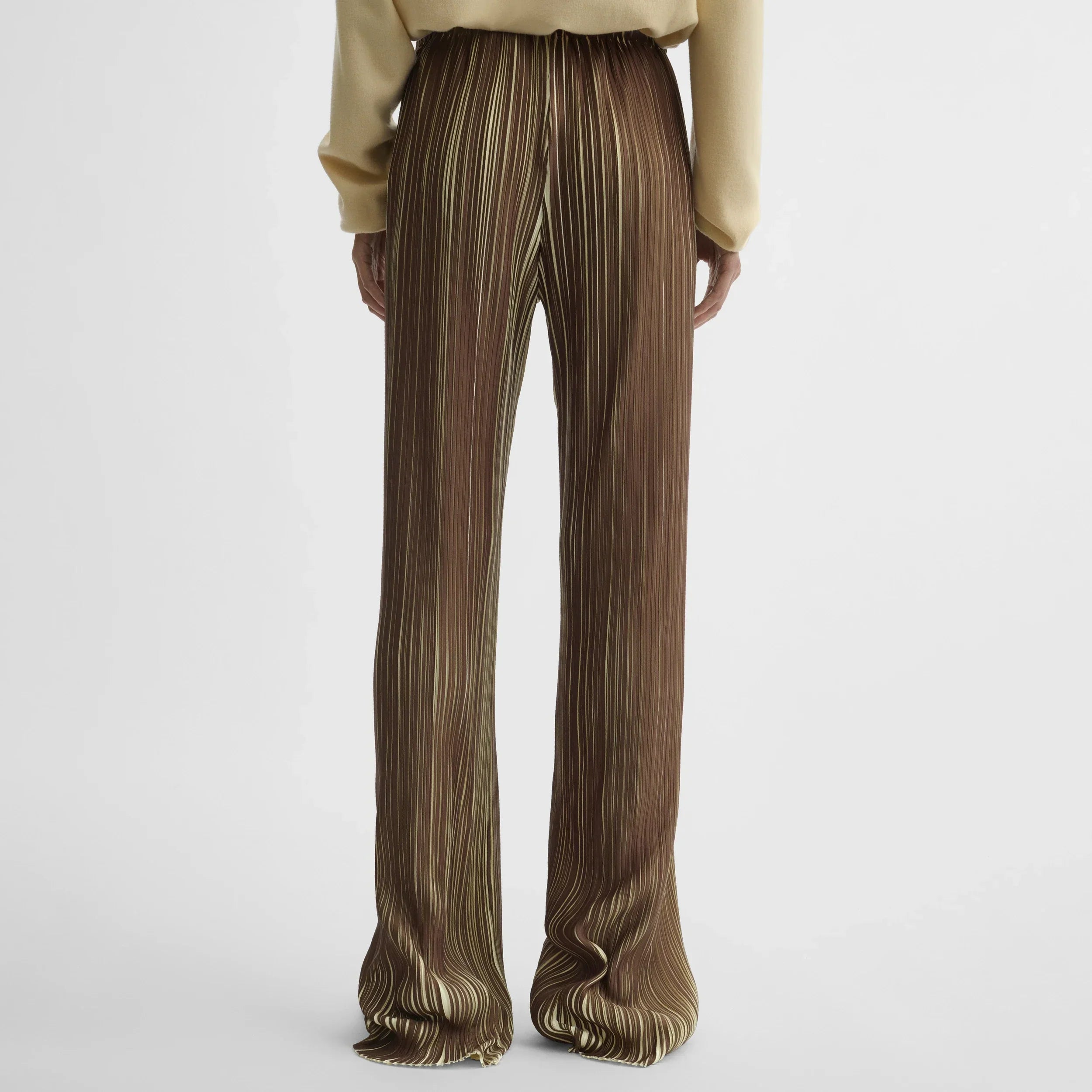 RAZOR PLEAT TROUSERS | khaki polyester