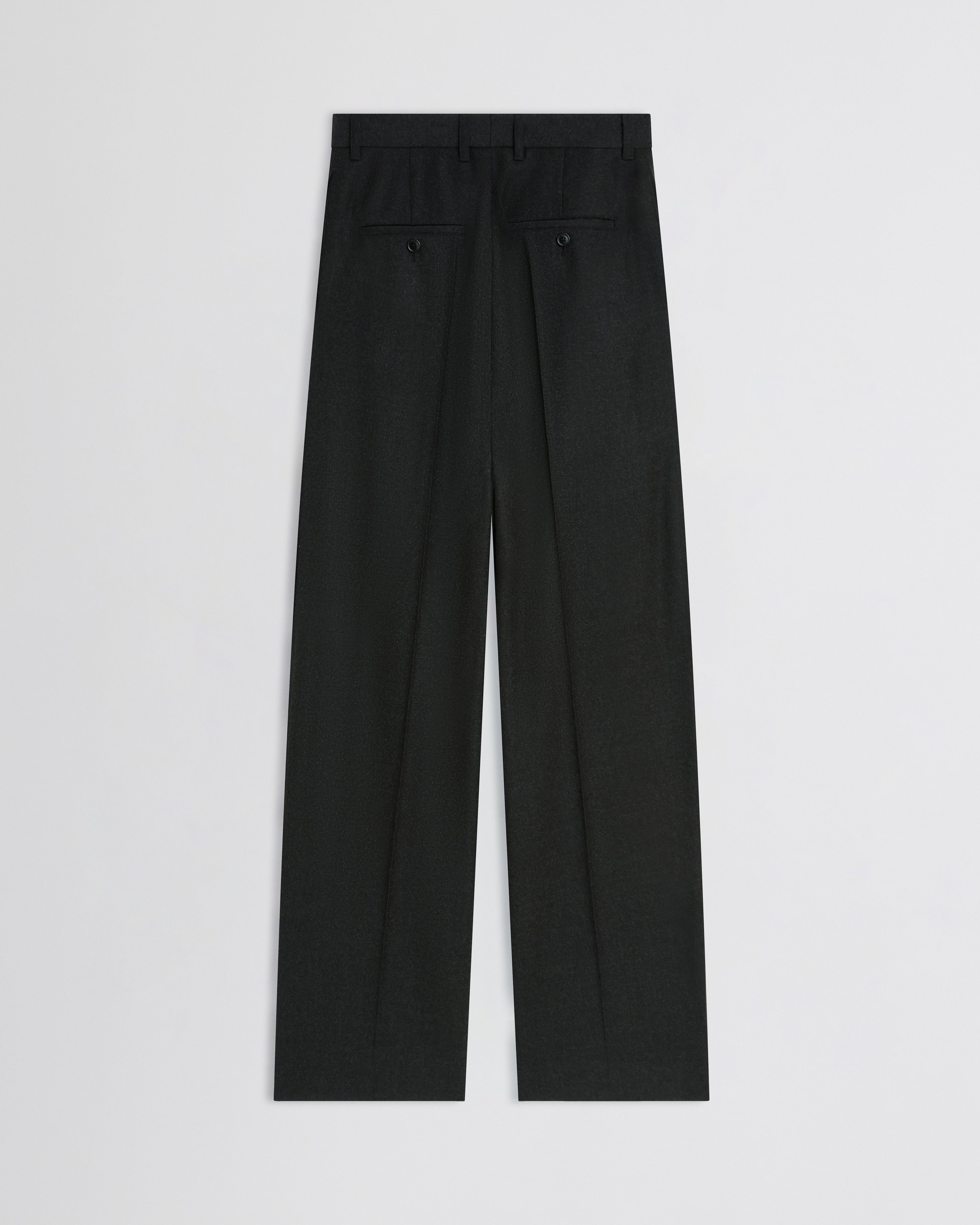 DOUBLE PLEAT TROUSERS | charcoal wool