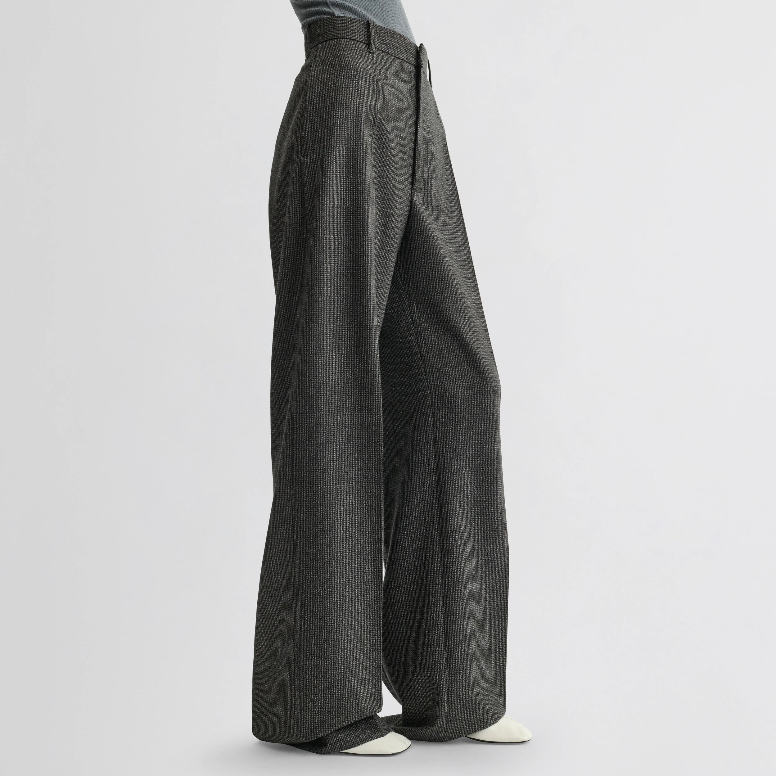 ZIP TROUSERS | green bronze wool