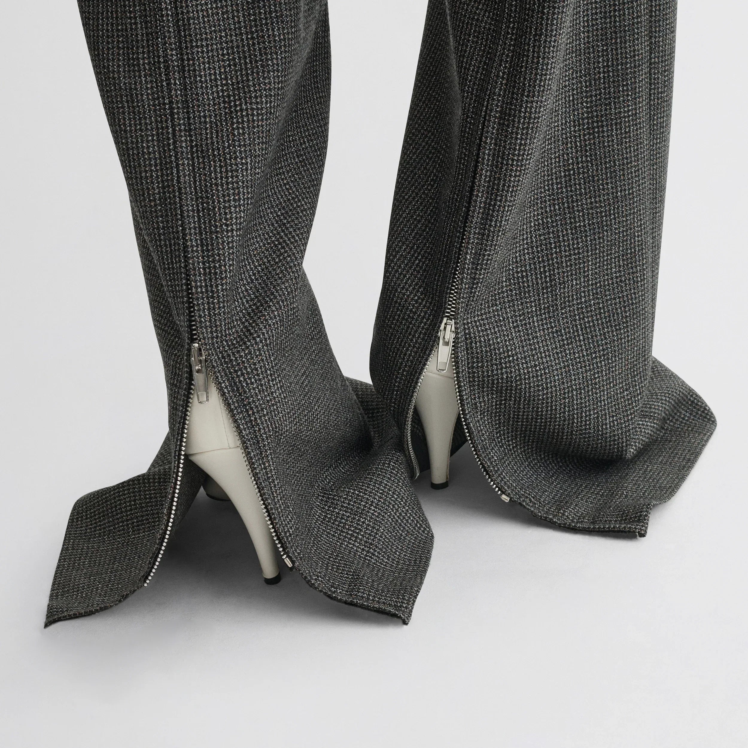 ZIP TROUSERS | green bronze wool