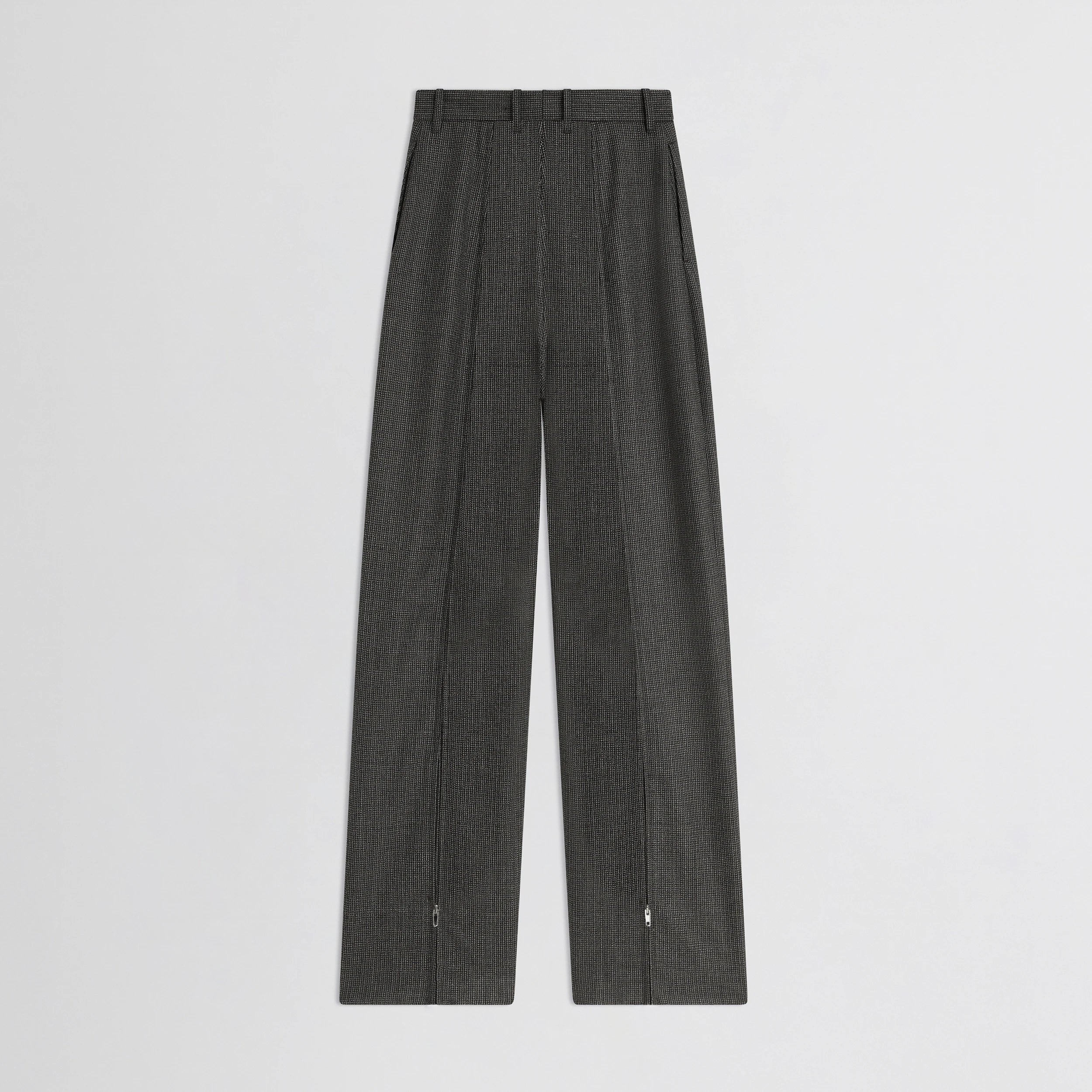ZIP TROUSERS | green bronze wool