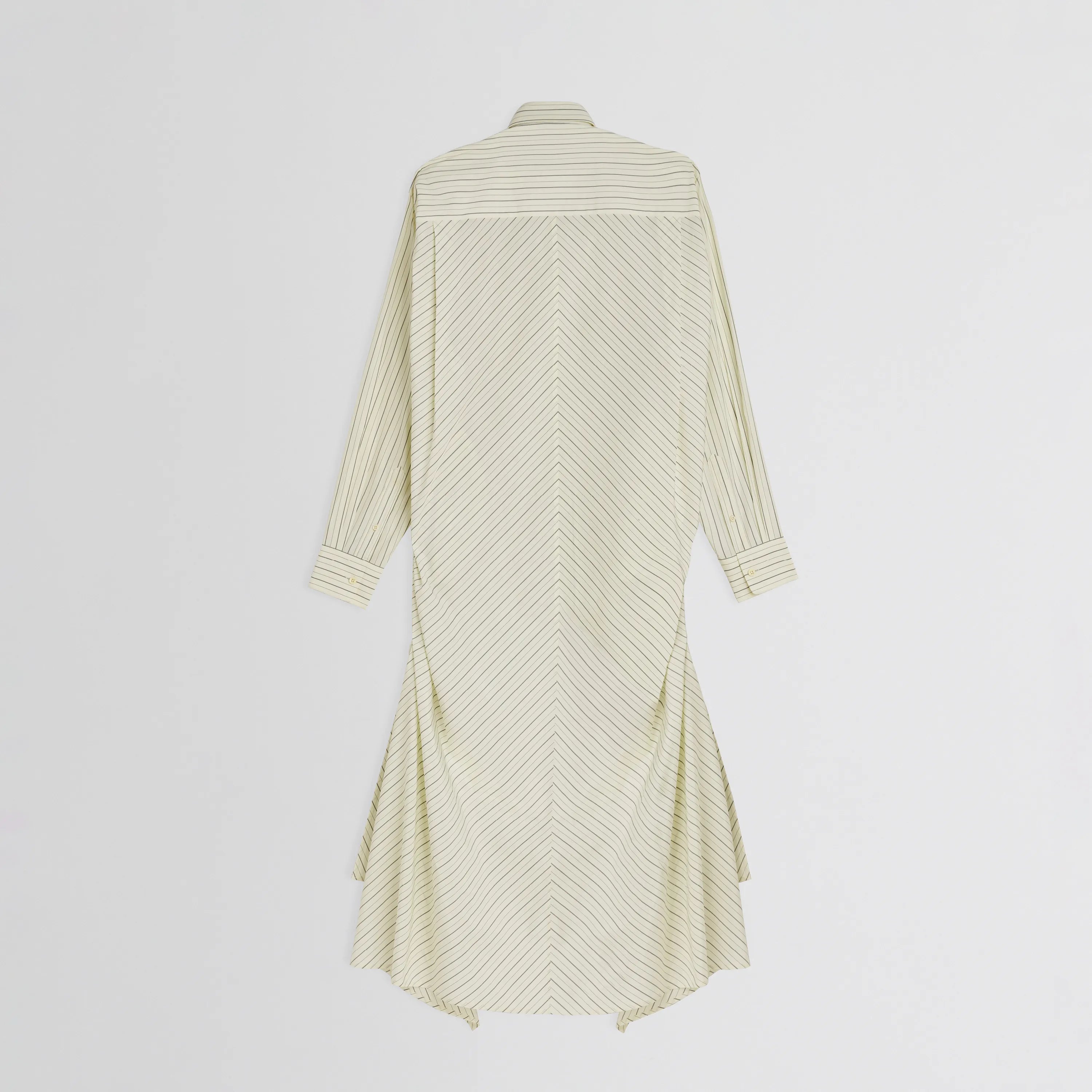 DROPPED FRONT SHIRT | pale lemon cotton