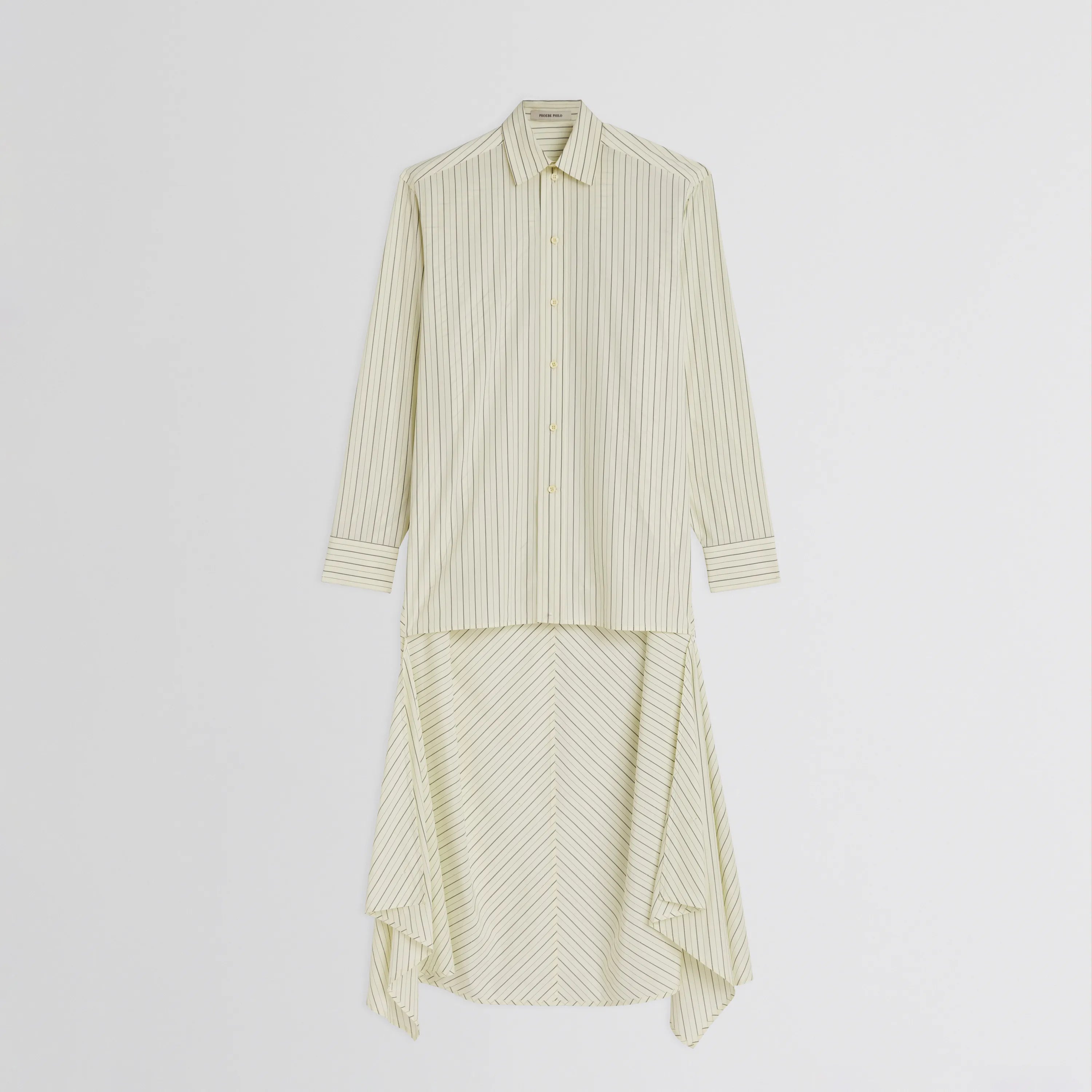 DROPPED FRONT SHIRT | pale lemon cotton