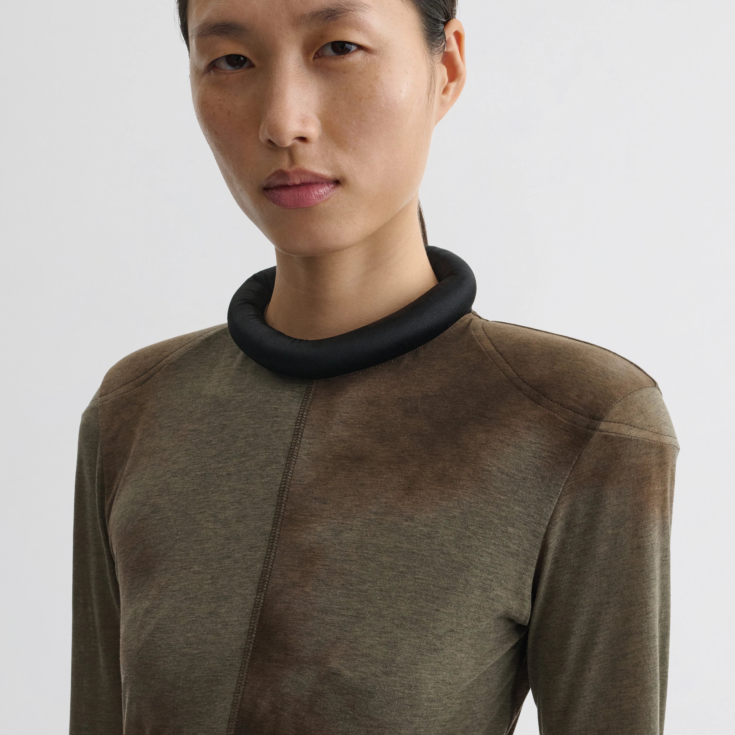 TUBULAR LINER DRESS | tobacco ivory cotton