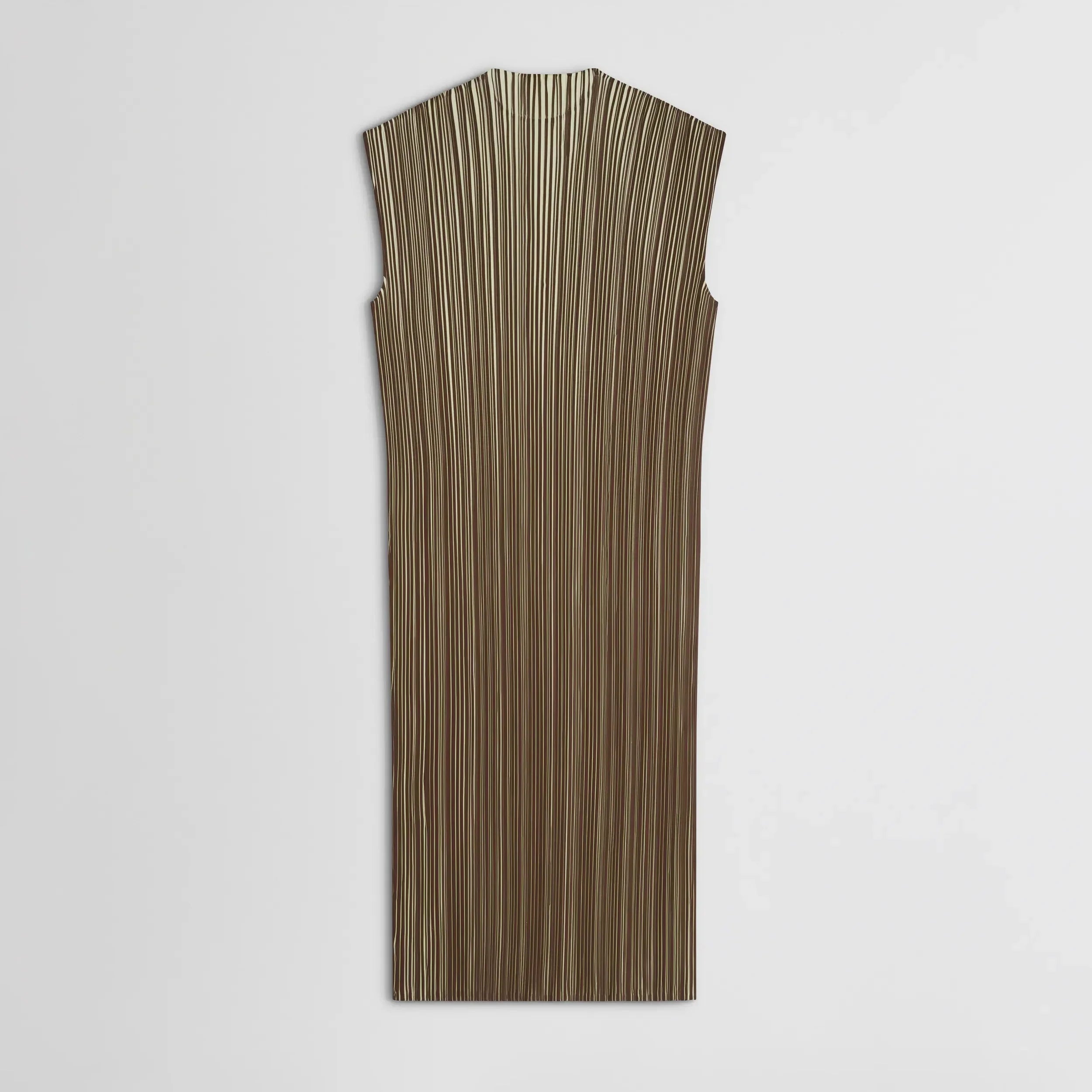 RAZOR PLEAT DRESS | khaki polyester