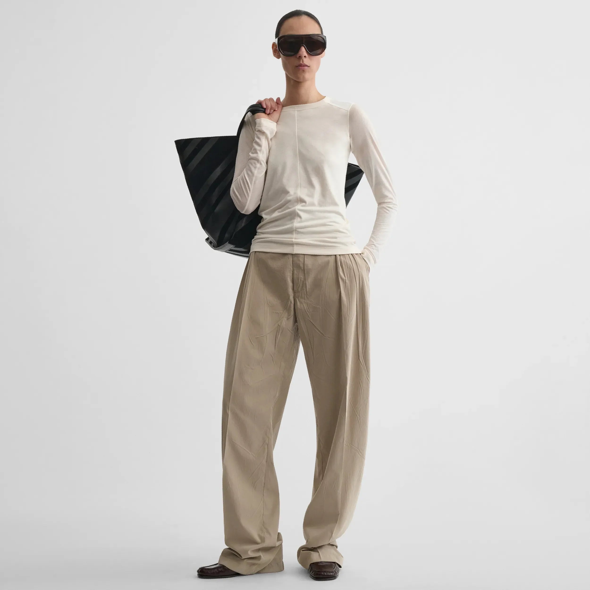 CREWNECK TOP | ivory cotton
