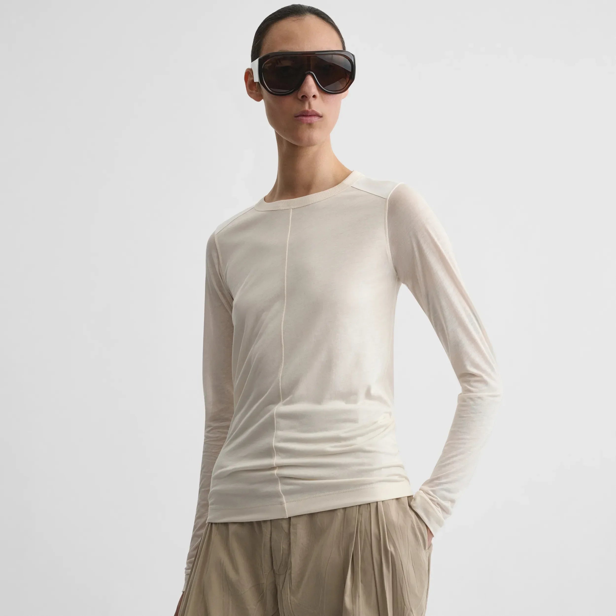 CREWNECK TOP | ivory cotton
