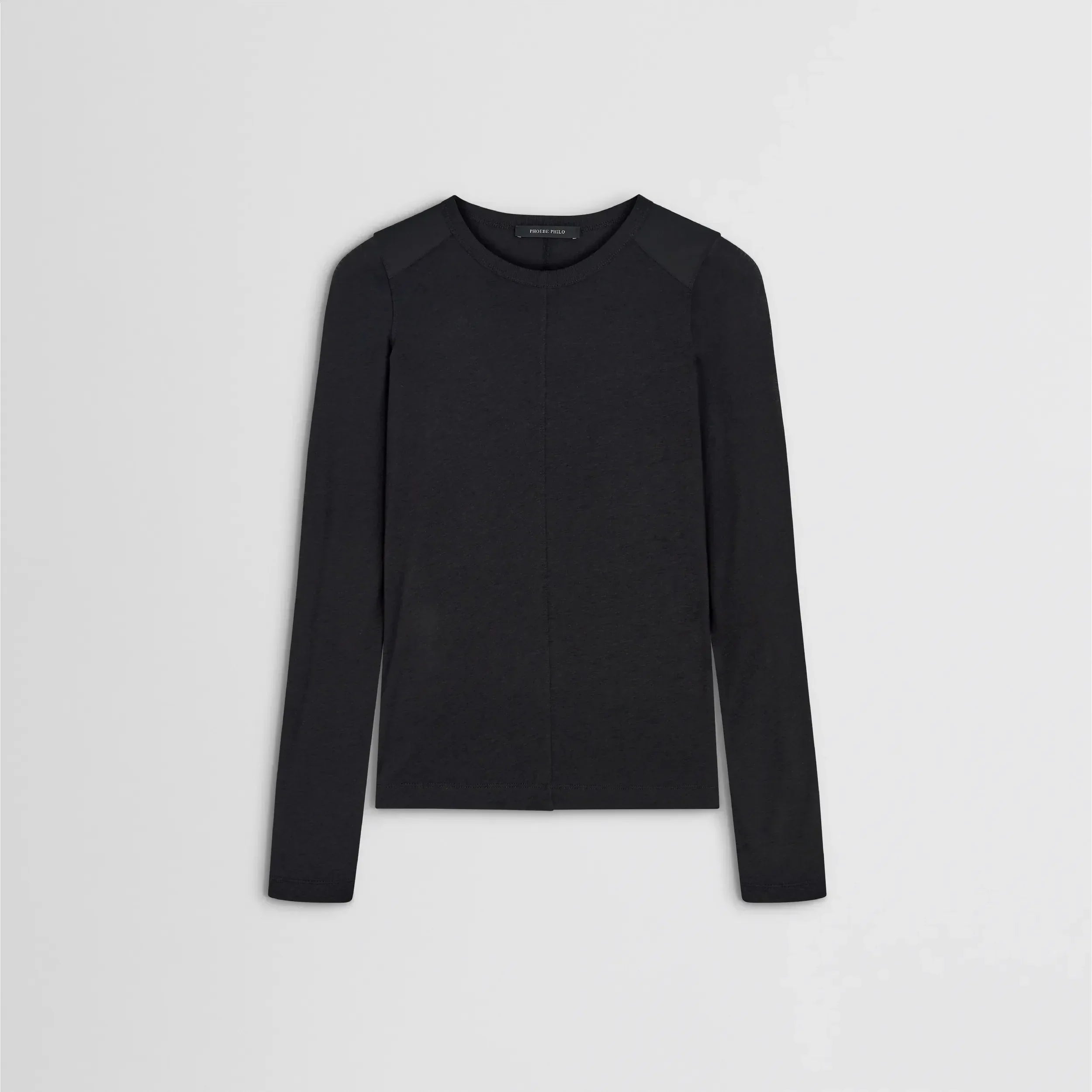 CREWNECK TOP | black cotton