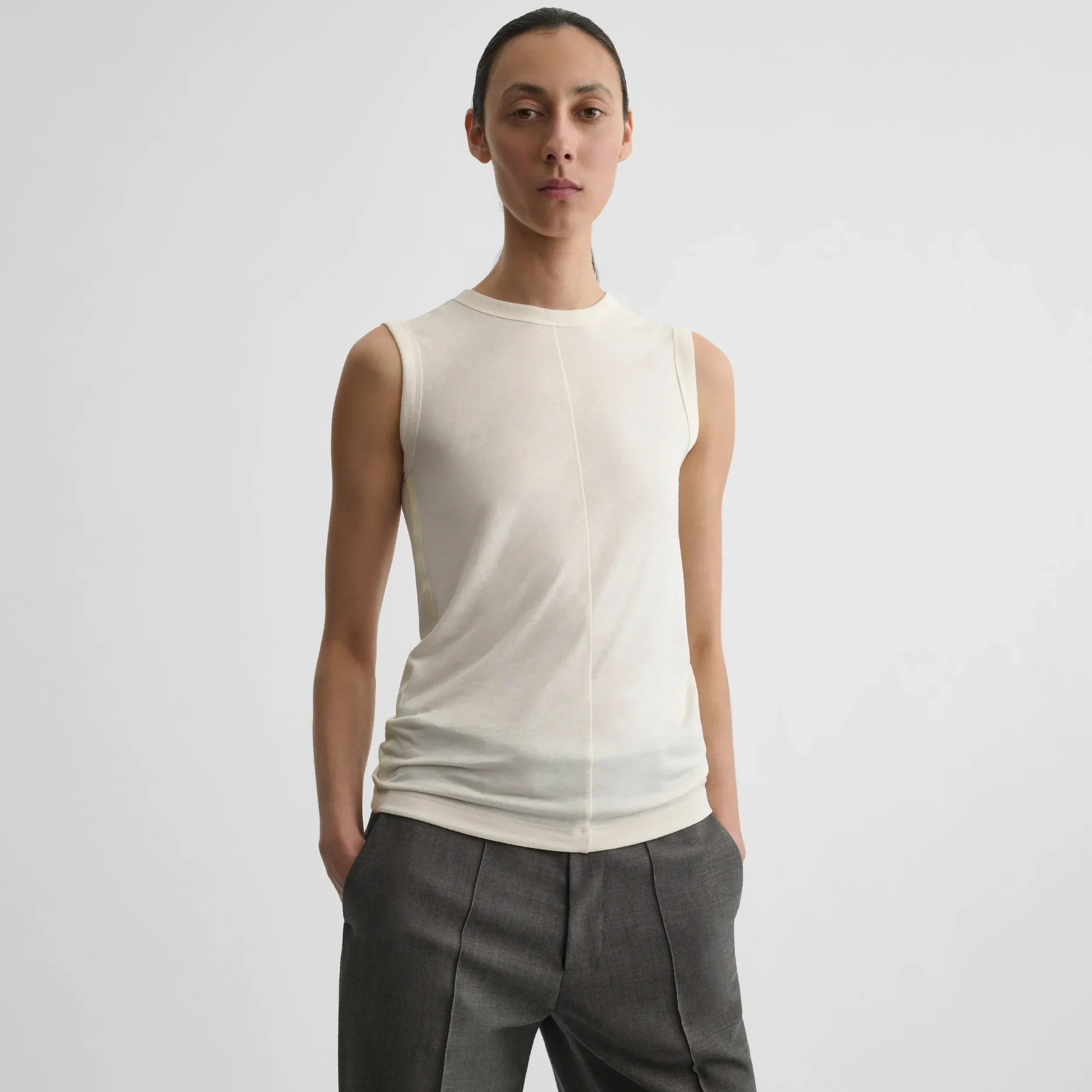 UNDERPINNING TANK TOP | ivory cotton