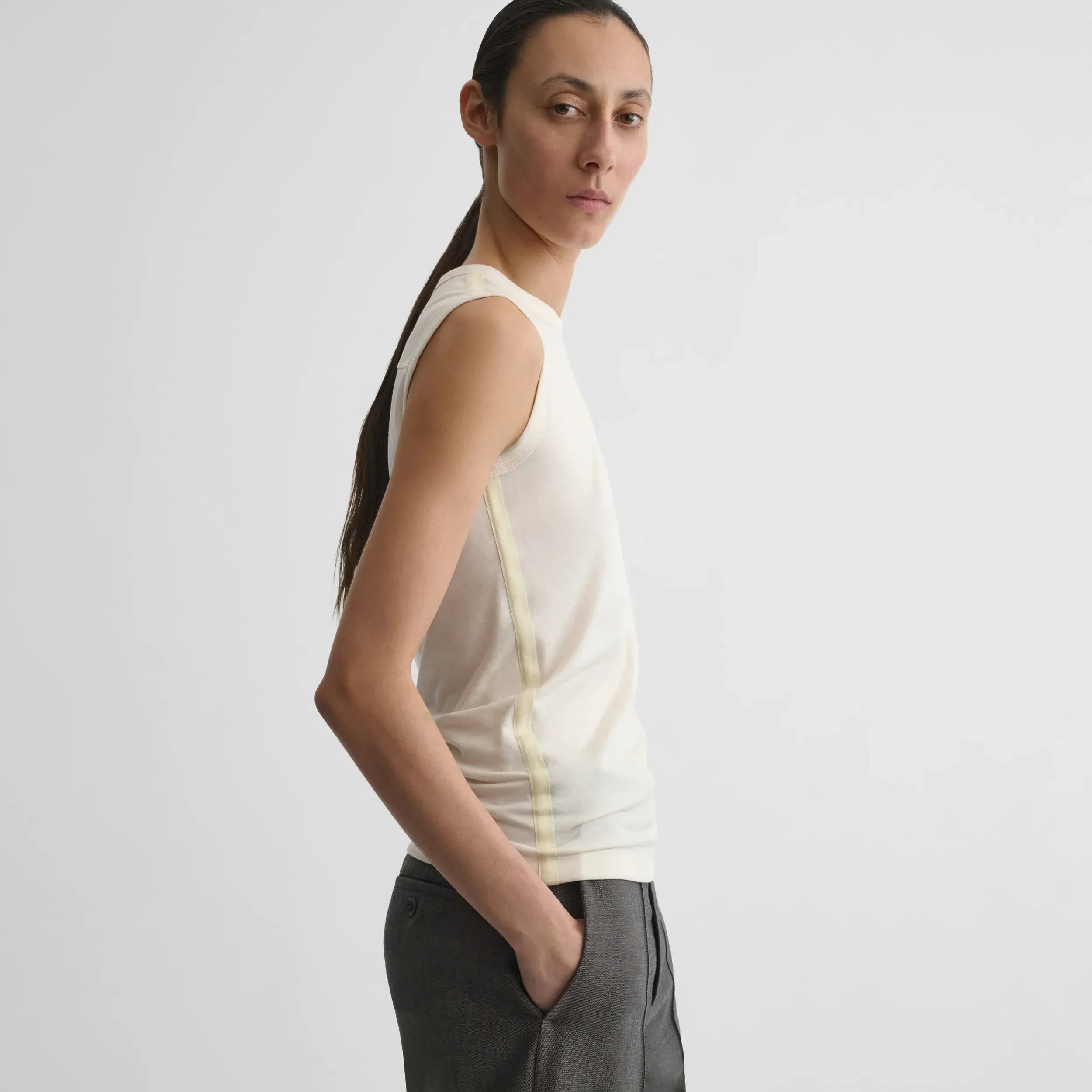 UNDERPINNING TANK TOP | ivory cotton
