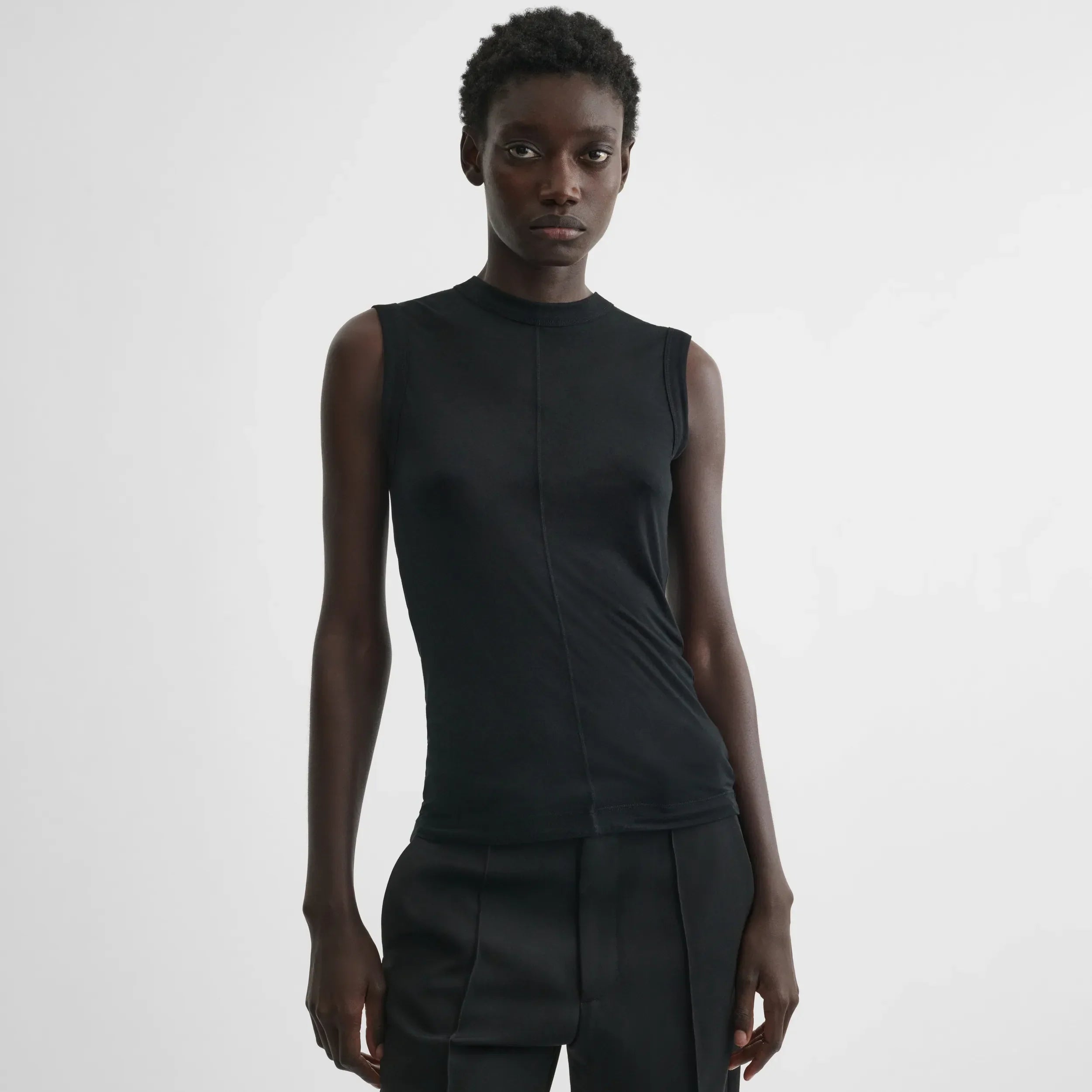 UNDERPINNING TANK TOP | black cotton