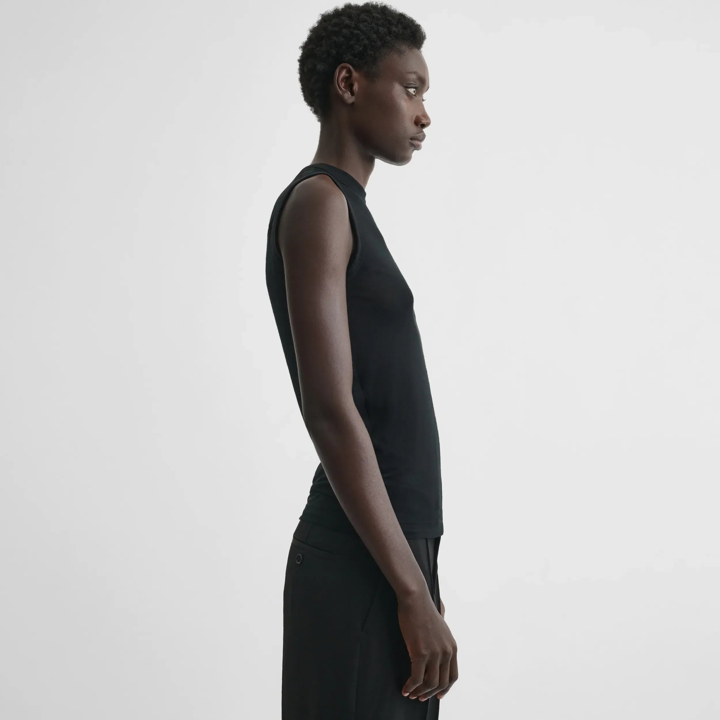 UNDERPINNING TANK TOP | black cotton