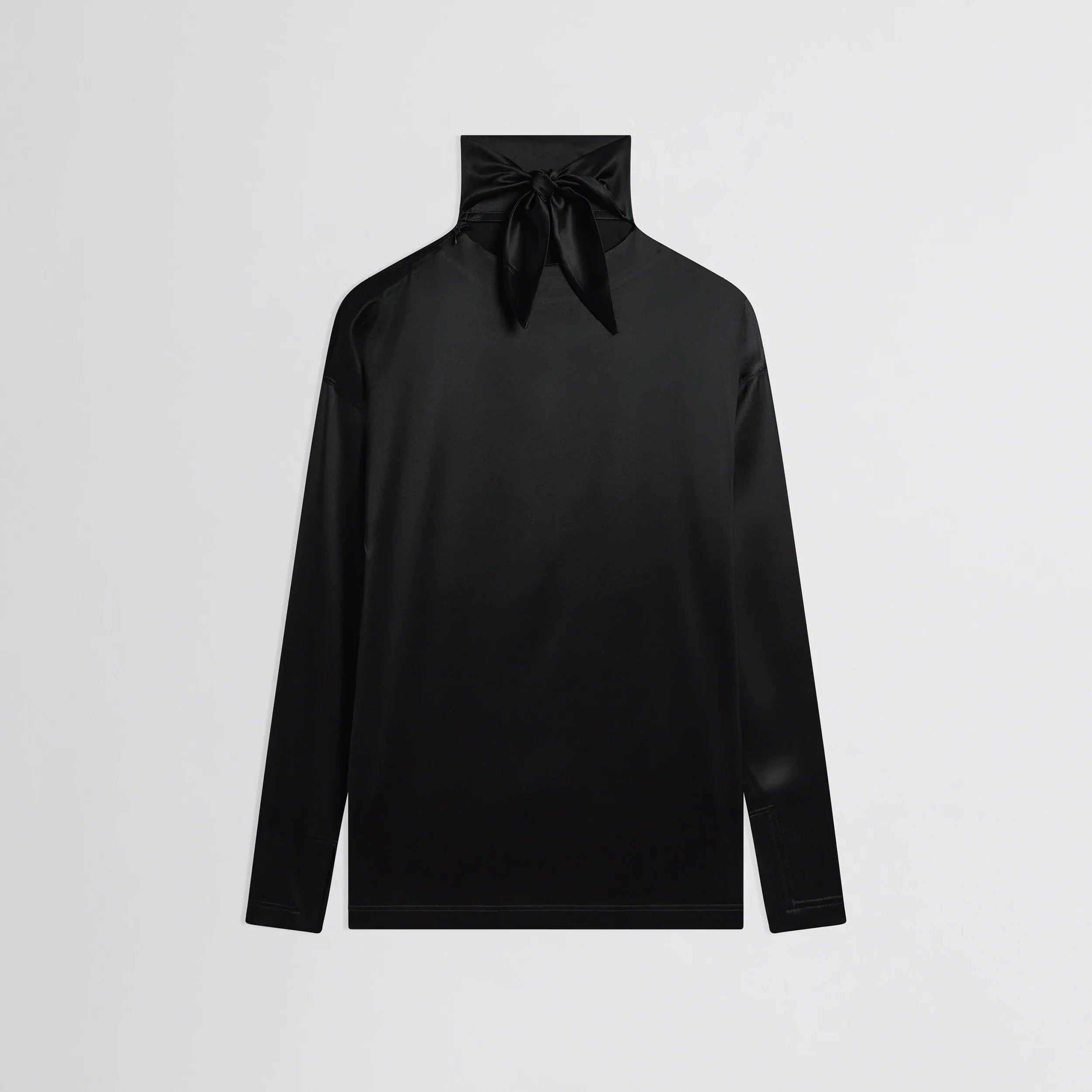 LIQUID KNOT COLLAR TOP | black silk