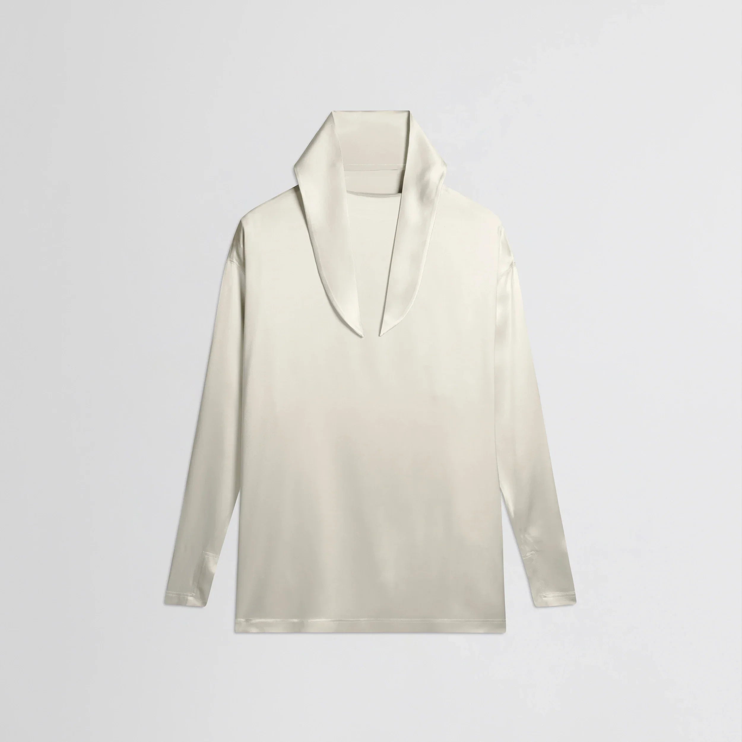 LIQUID KNOT COLLAR TOP | cream silk
