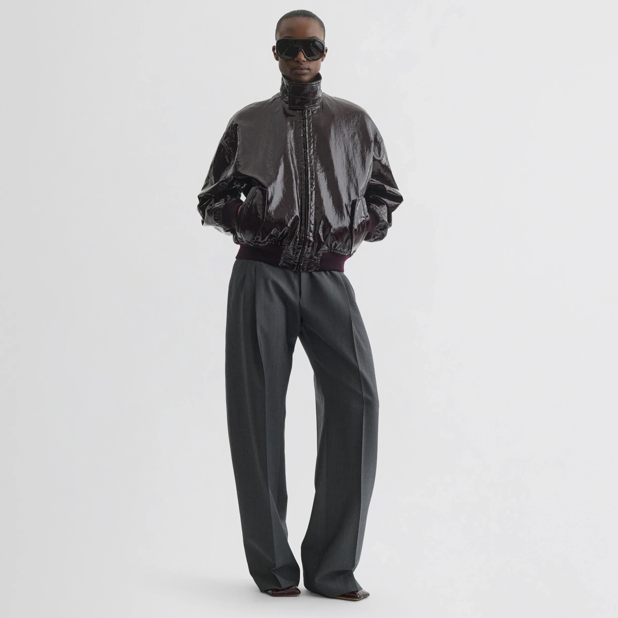 GOLF JACKET | burgundy linen canvas