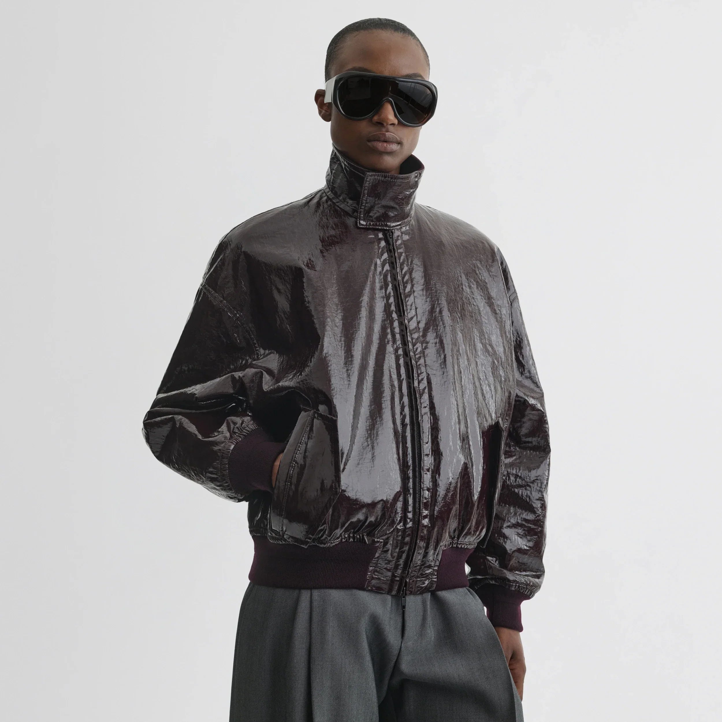 GOLF JACKET | burgundy linen canvas